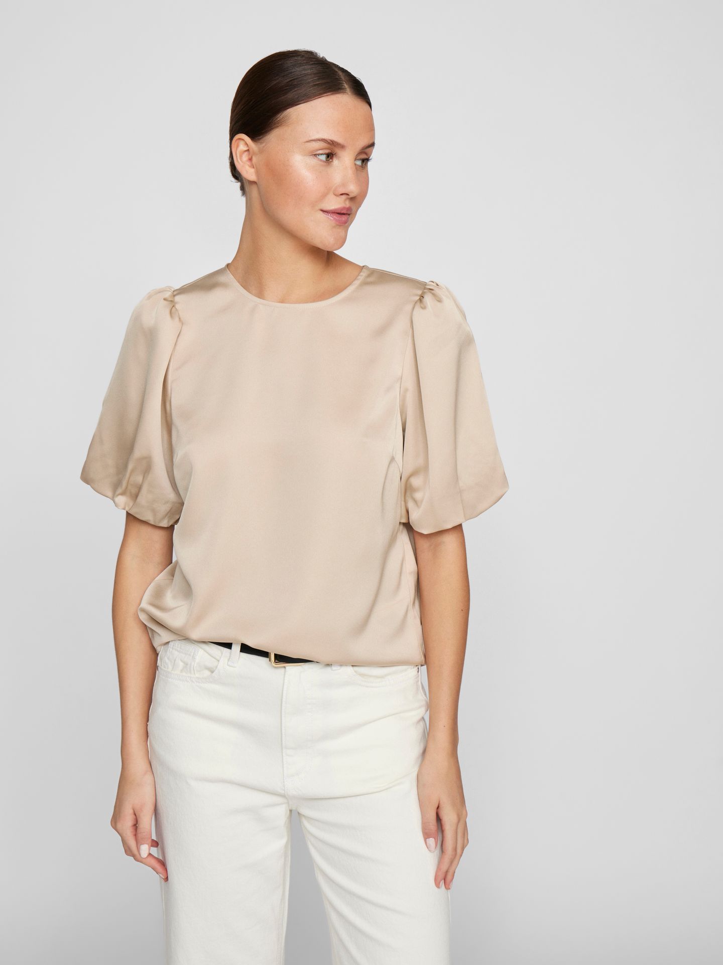 VIELLETTE 2/4 SATIN PUFF TOP - NOOS