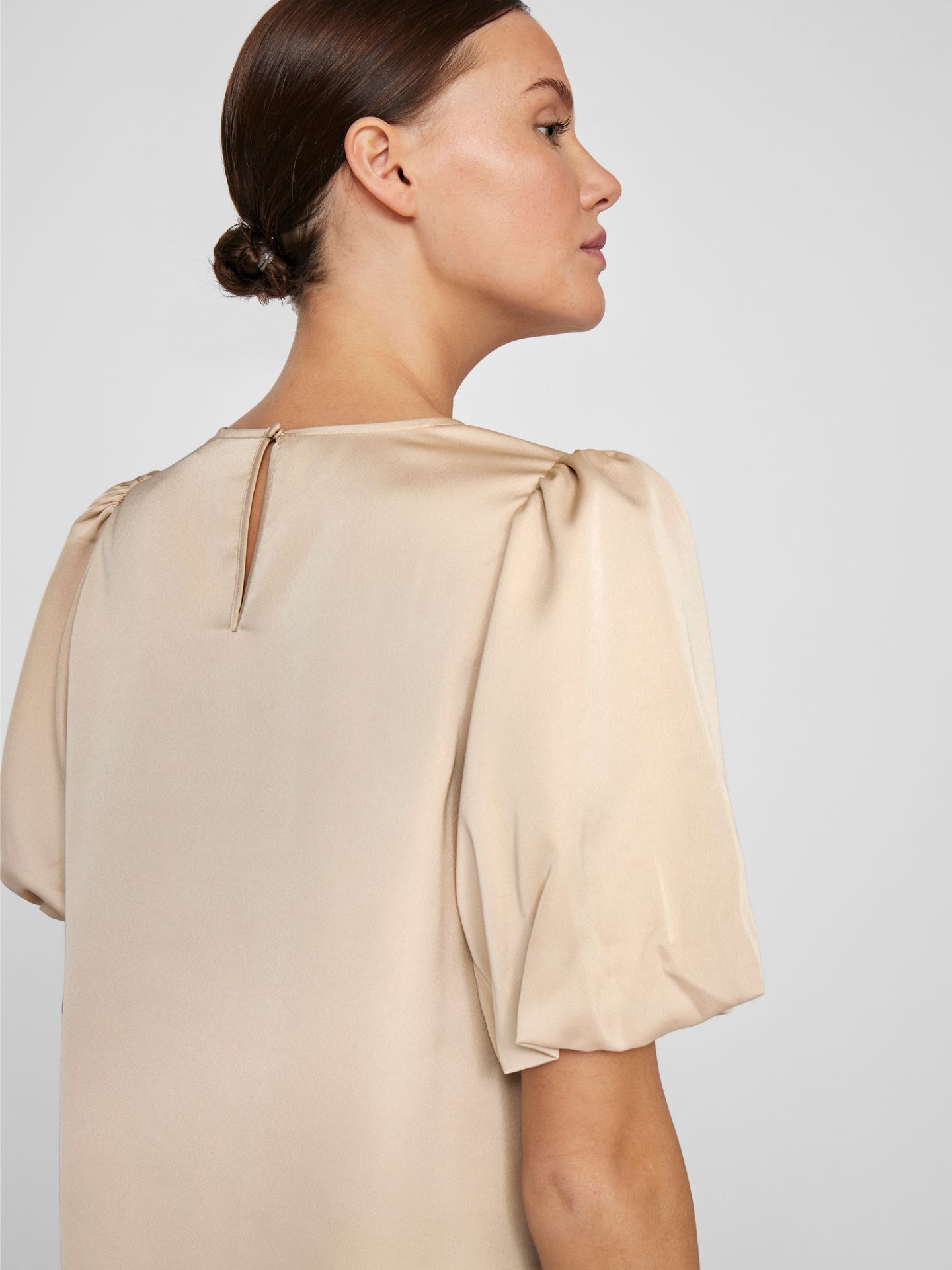 Object VIELLETTE 2/4 SATIN PUFF TOP - NOOS Cement 2900162971010
