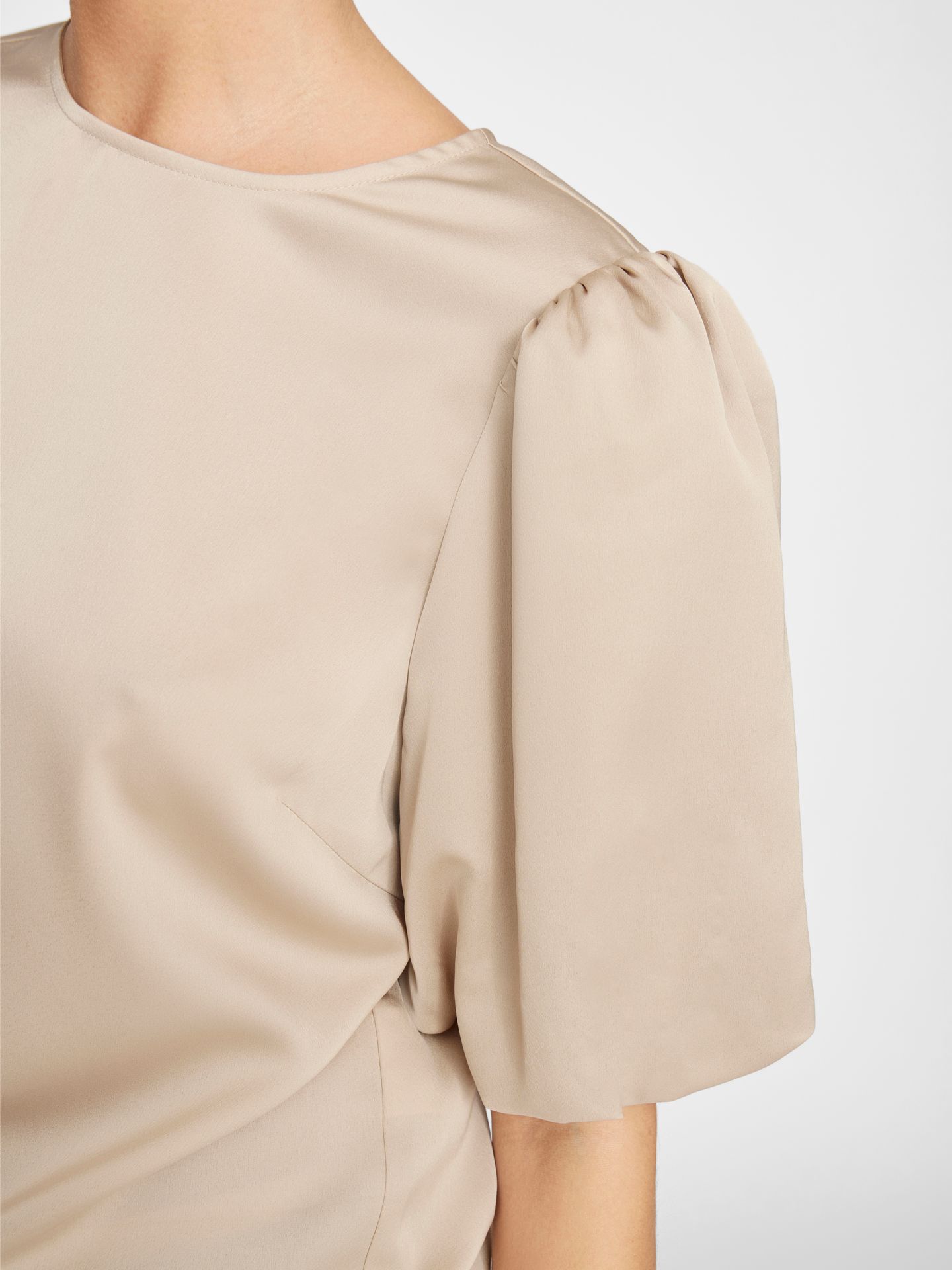 Object VIELLETTE 2/4 SATIN PUFF TOP - NOOS Cement 2900162971010