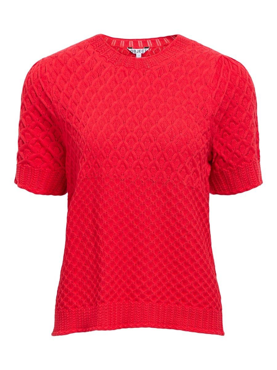 Object OBJNOA S/S RE KNIT PULLOVER NOOS Poinsettia 2900162975049