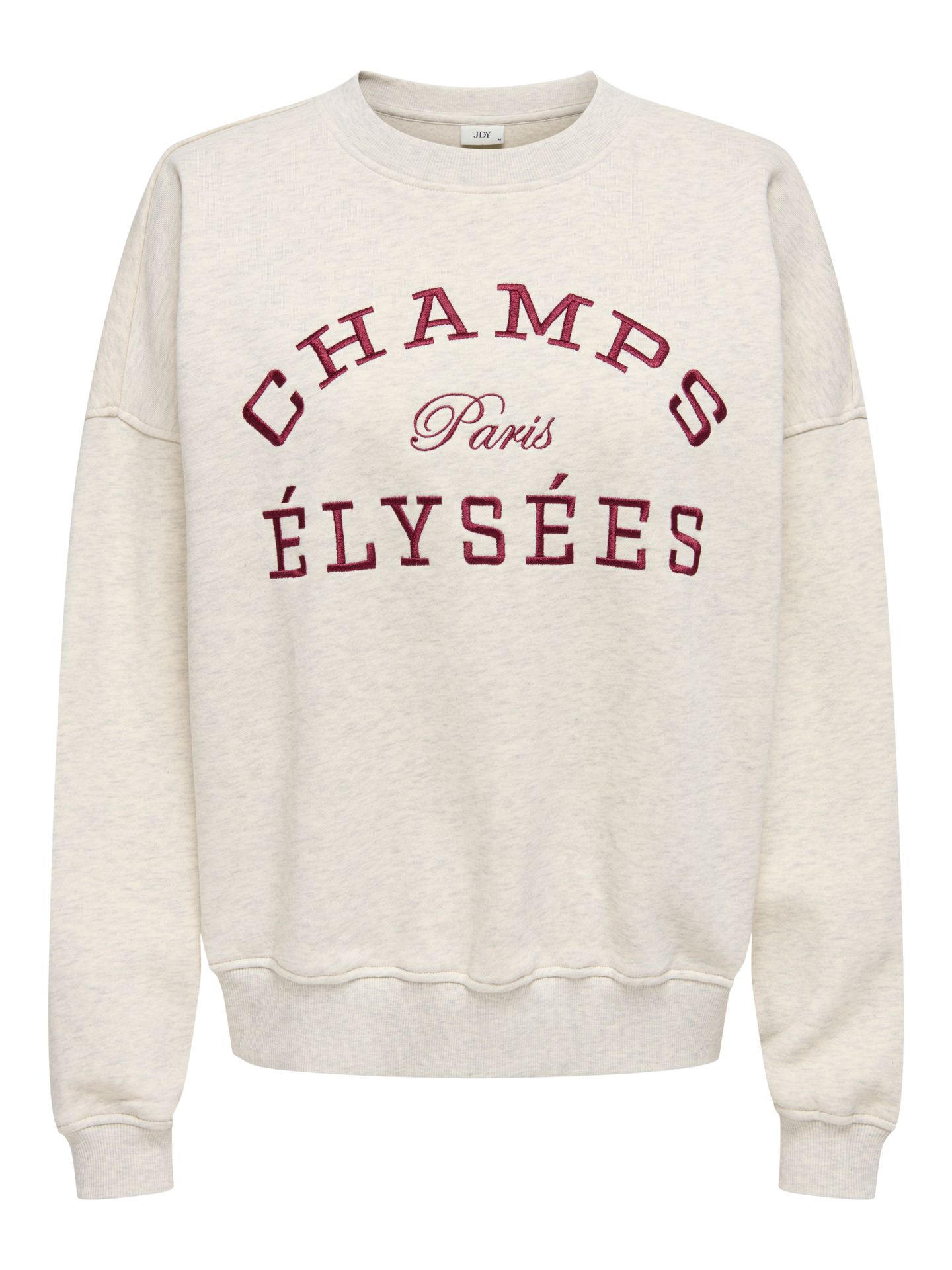 JDY JDYMESA LIFE L/S O-NK EMB SWEAT JRS Oatmeal/MELANGE 2900167341054