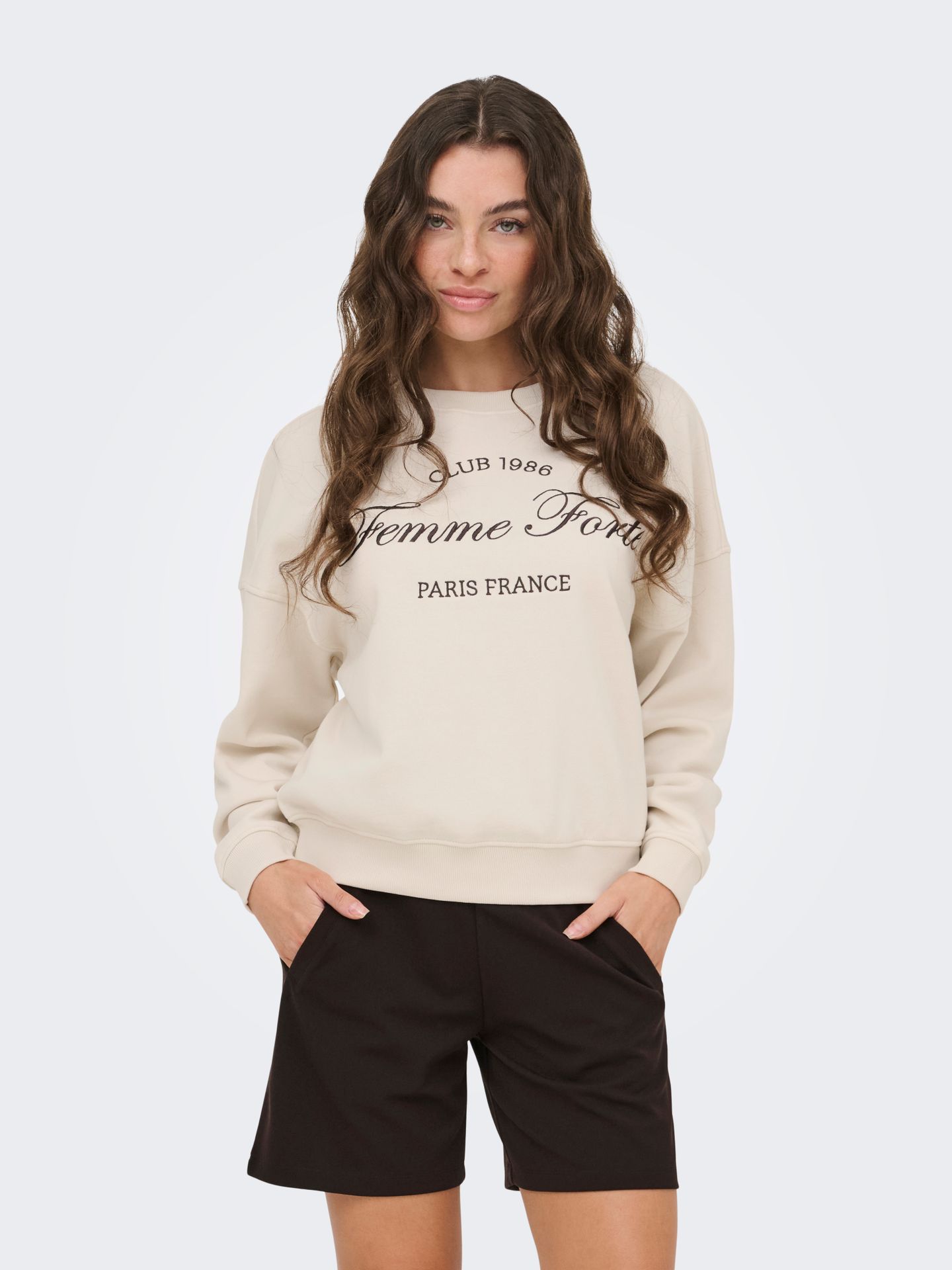JDYMESA LIFE L/S O-NK EMB SWEAT JRS