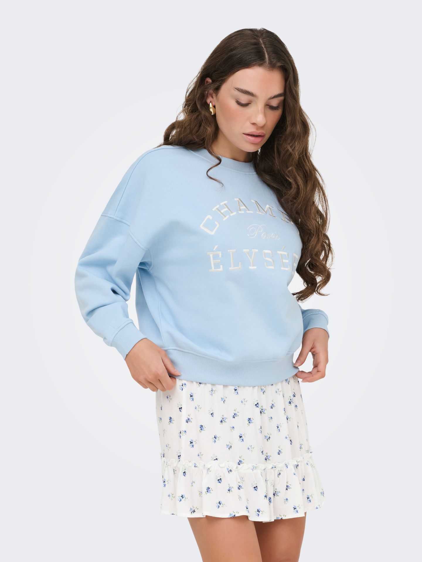 JDYMESA LIFE L/S O-NK EMB SWEAT JRS