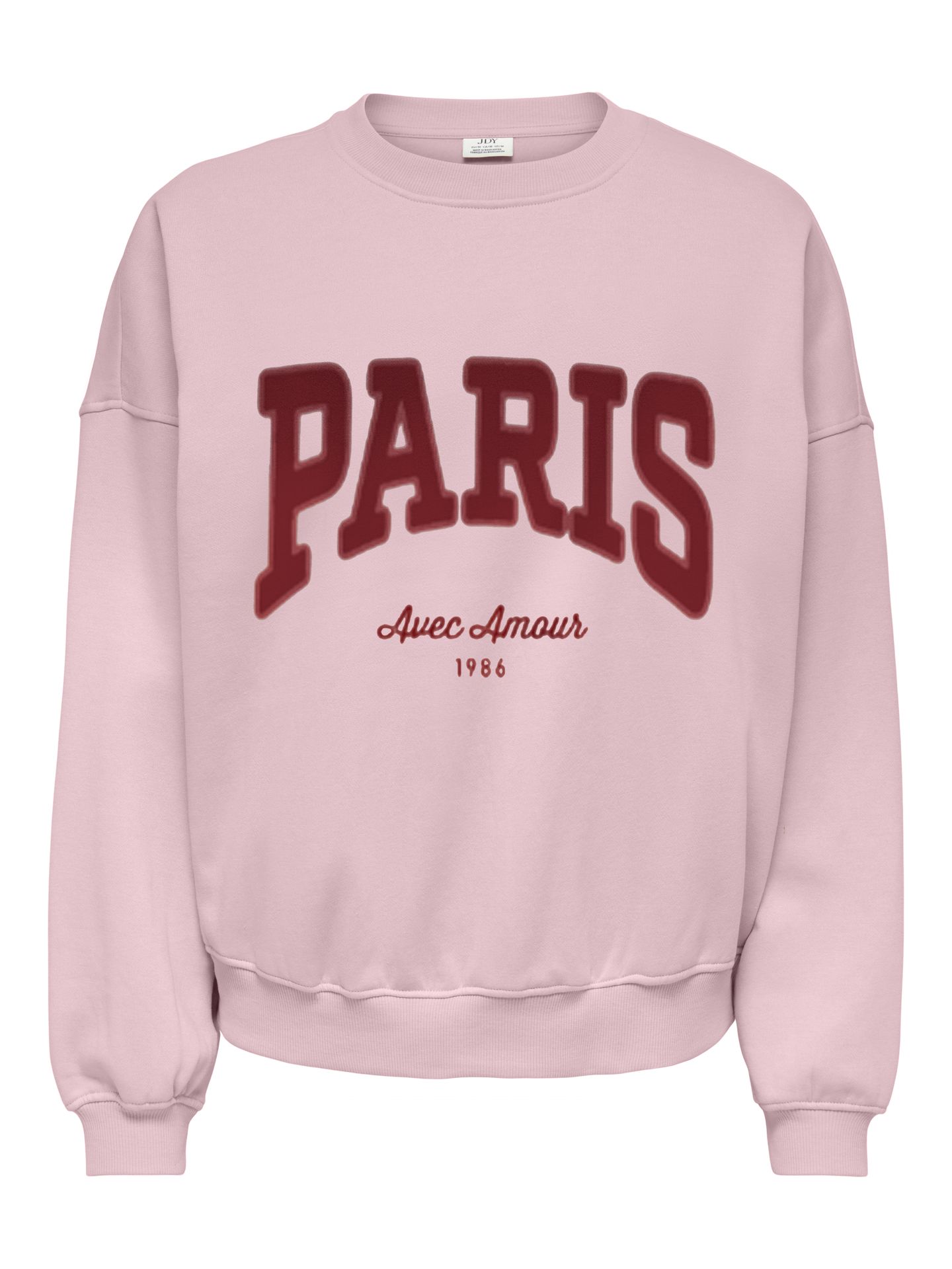 Only JDYMESA LIFE L/S O-NK EMB SWEAT JRS Chalk Pink/WINDSOR WINE + EARTH RED 00116613-EKA26011400003275