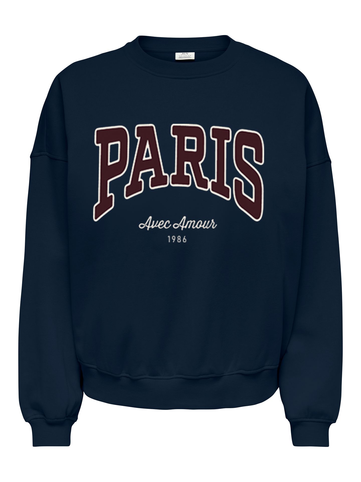 JDY JDYMESA LIFE L/S O-NK EMB SWEAT JRS Sky Captain/PARIS TOWEL EMB 2900167342037