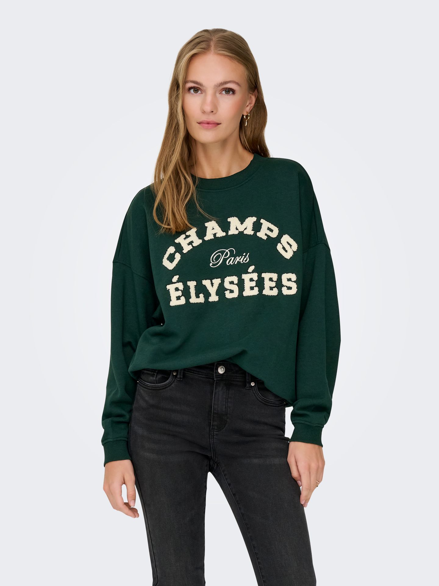 JDY JDYMESA LIFE L/S O-NK EMB SWEAT JRS Pine Grove/CHAMPS EMB 2900167352036