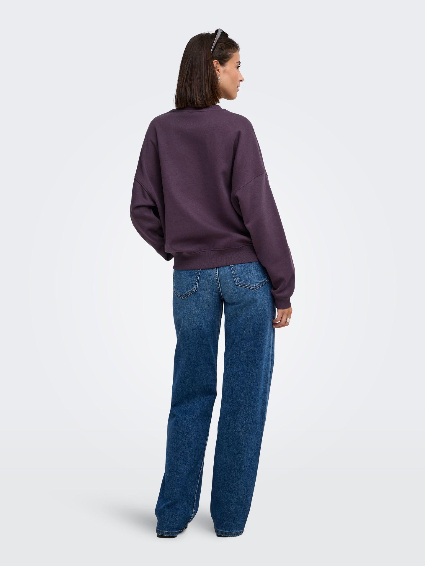 Only JDYMESA LIFE L/S O-NK EMB SWEAT JRS Plum Perfect/LAVENDER GRAY+BIRCH AE 2900170517040