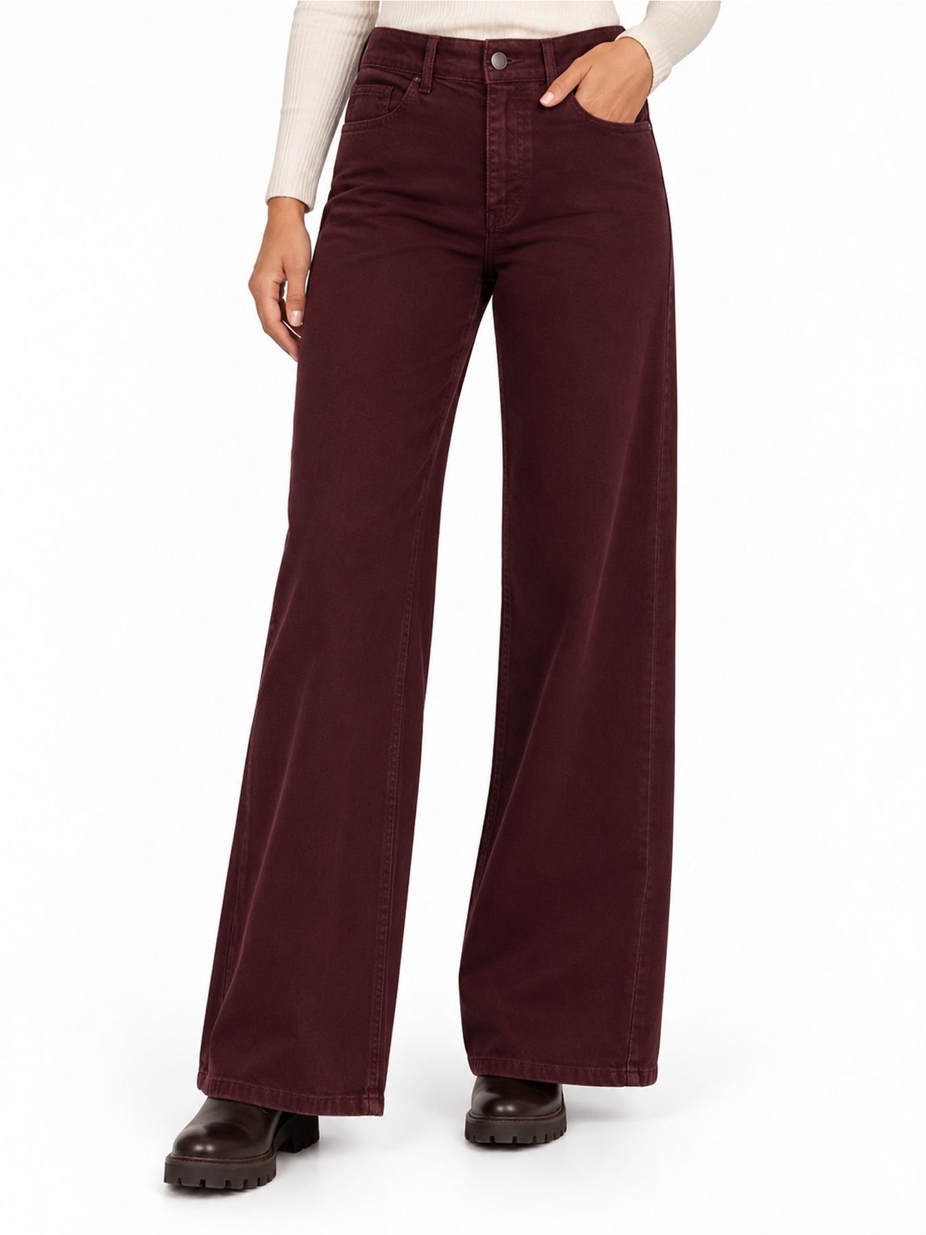 Red Button Claudette tencel twill burgundy344 00116701-EKA26007300000119