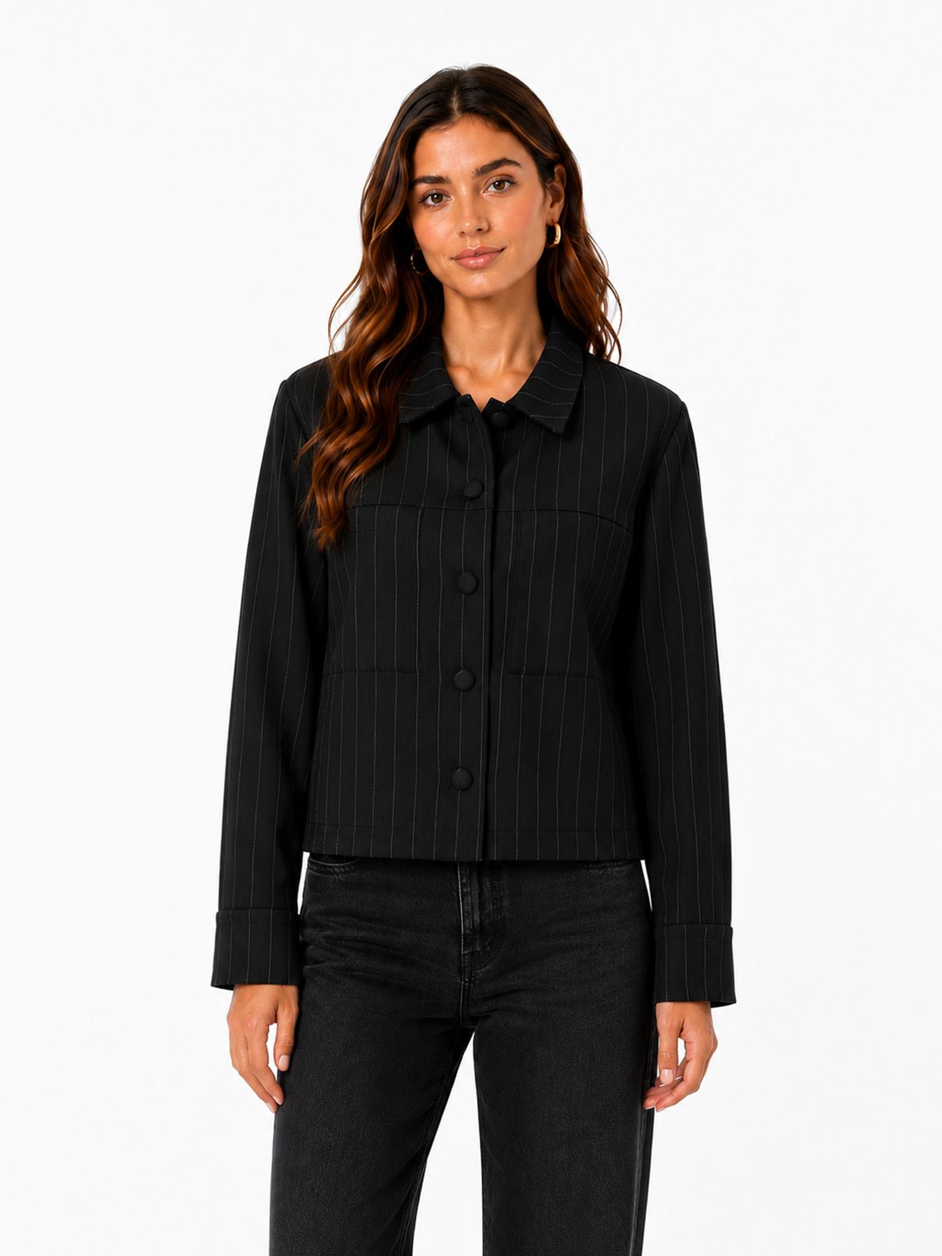 Red Button Jacket punta pinstripe black1 00116734-EKA26007300000027