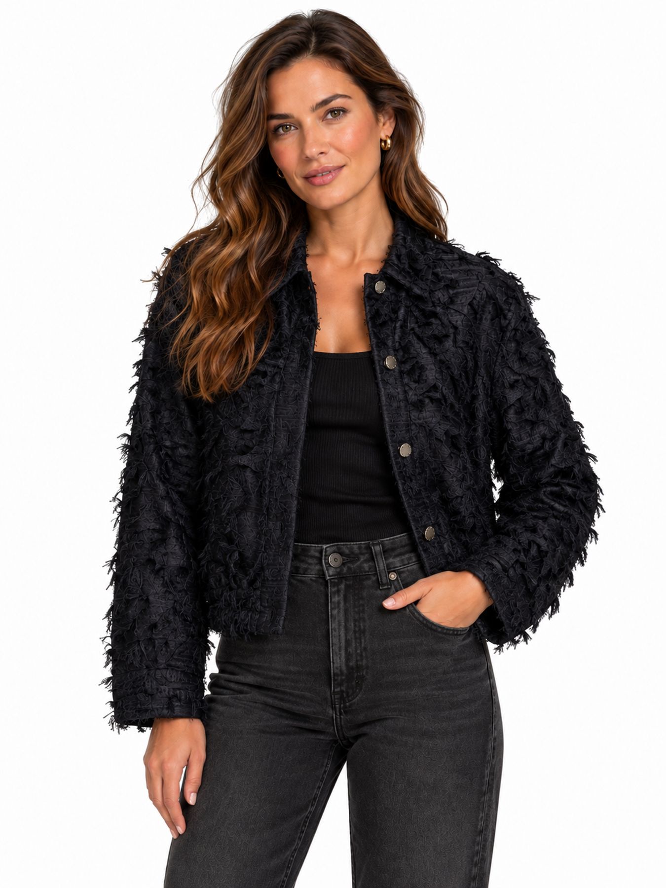 Red Button Bomber fringes navy35 00116736-EKA26007300000018