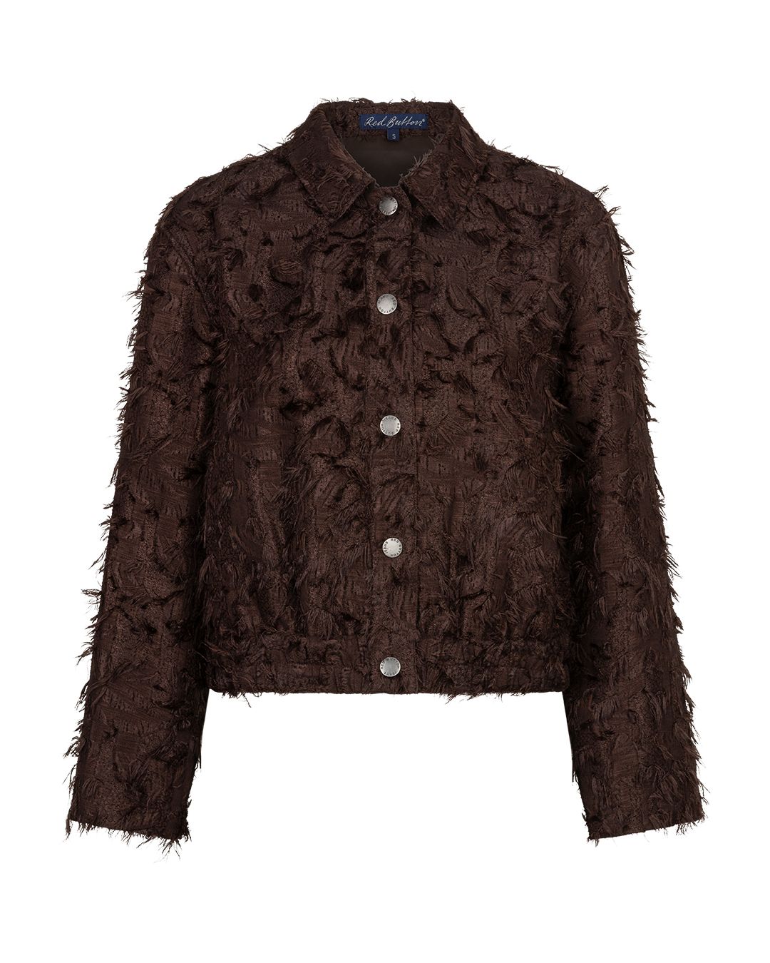Red Button Bomber fringes espresso59 2900163220025