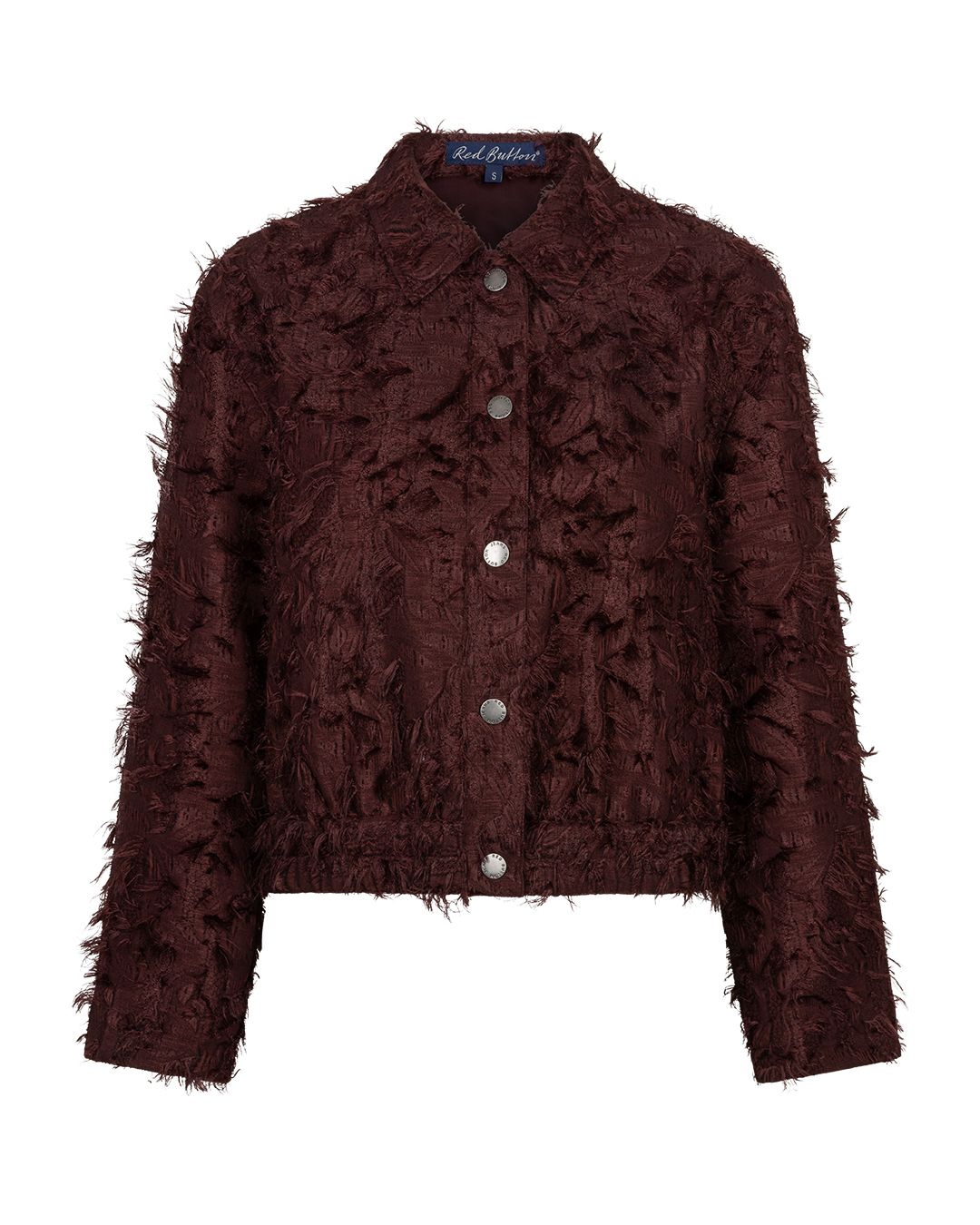 Red Button Bomber fringes burgundy344 2900163219050