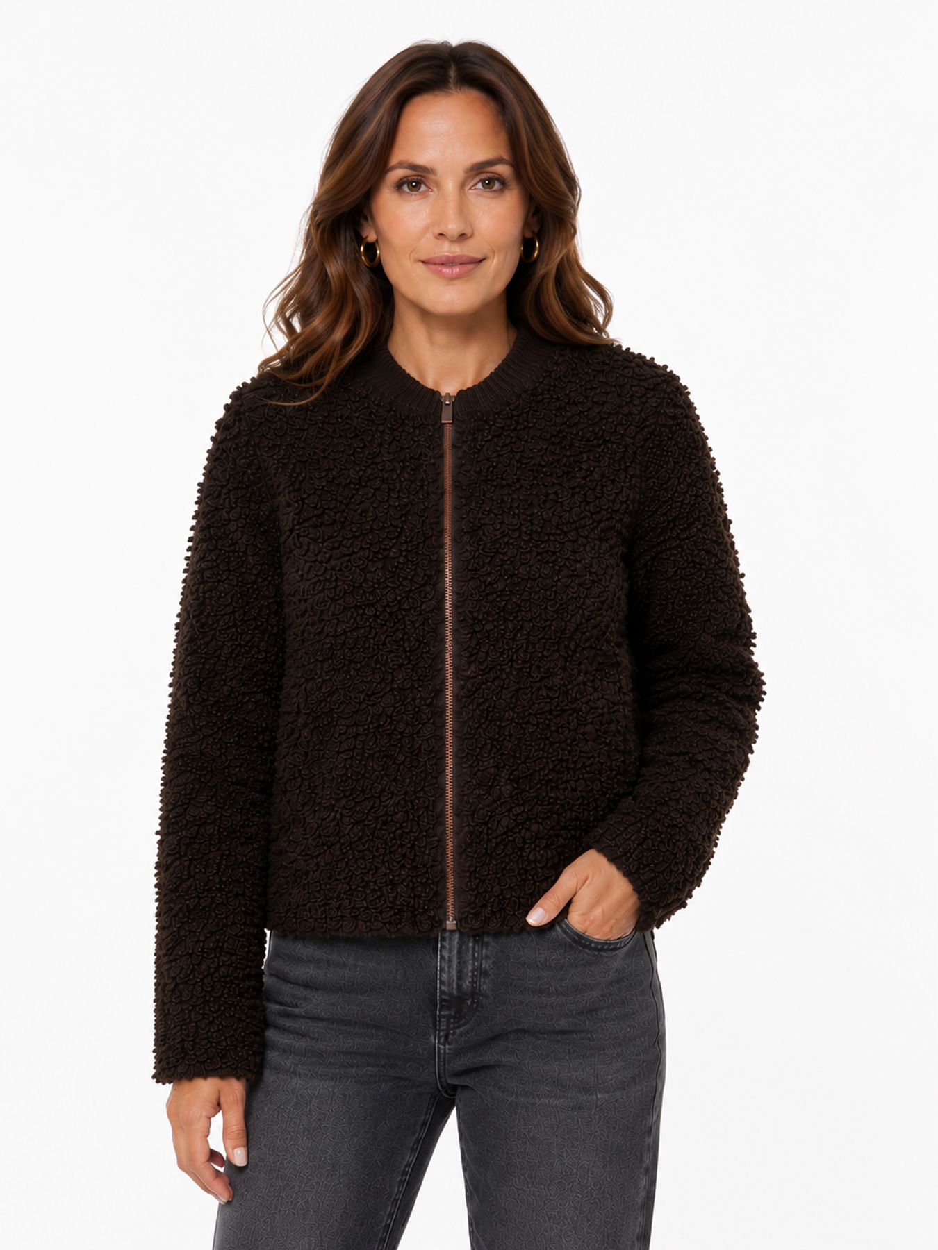 Red Button Bomber knit boucle espresso59 00116738-EKA26007300000118