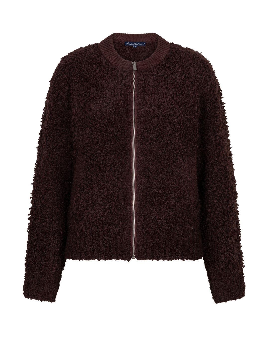 Red Button Bomber knit boucle burgundy344 2900163223033