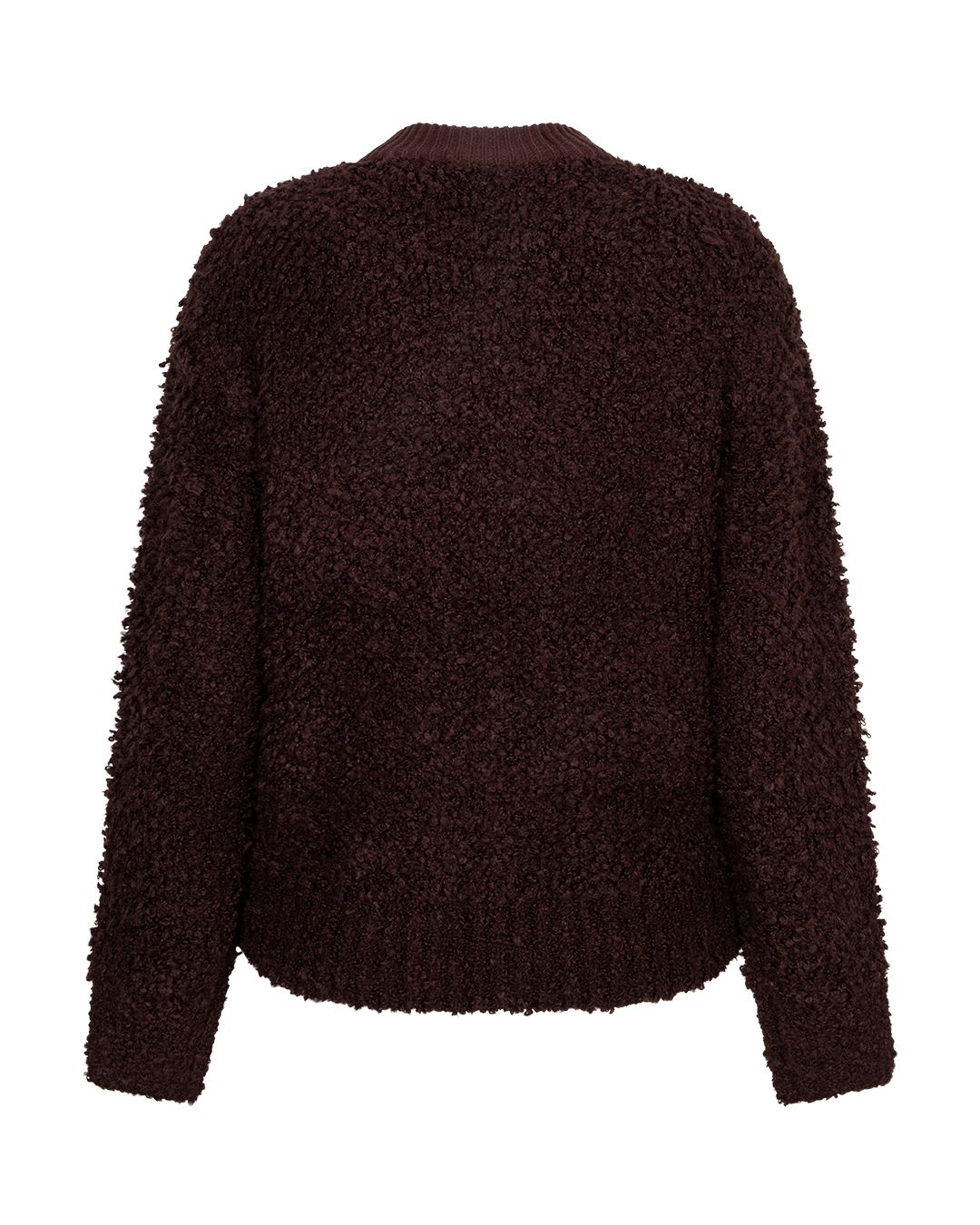 Red Button Bomber knit boucle burgundy344 2900163223033