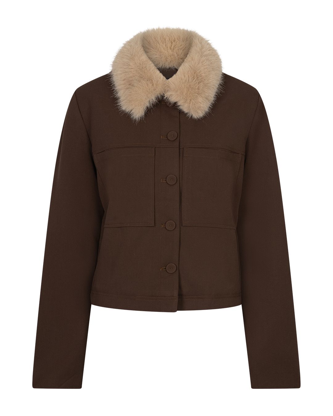 Red Button Jacket & fur color brown7 2900163226041