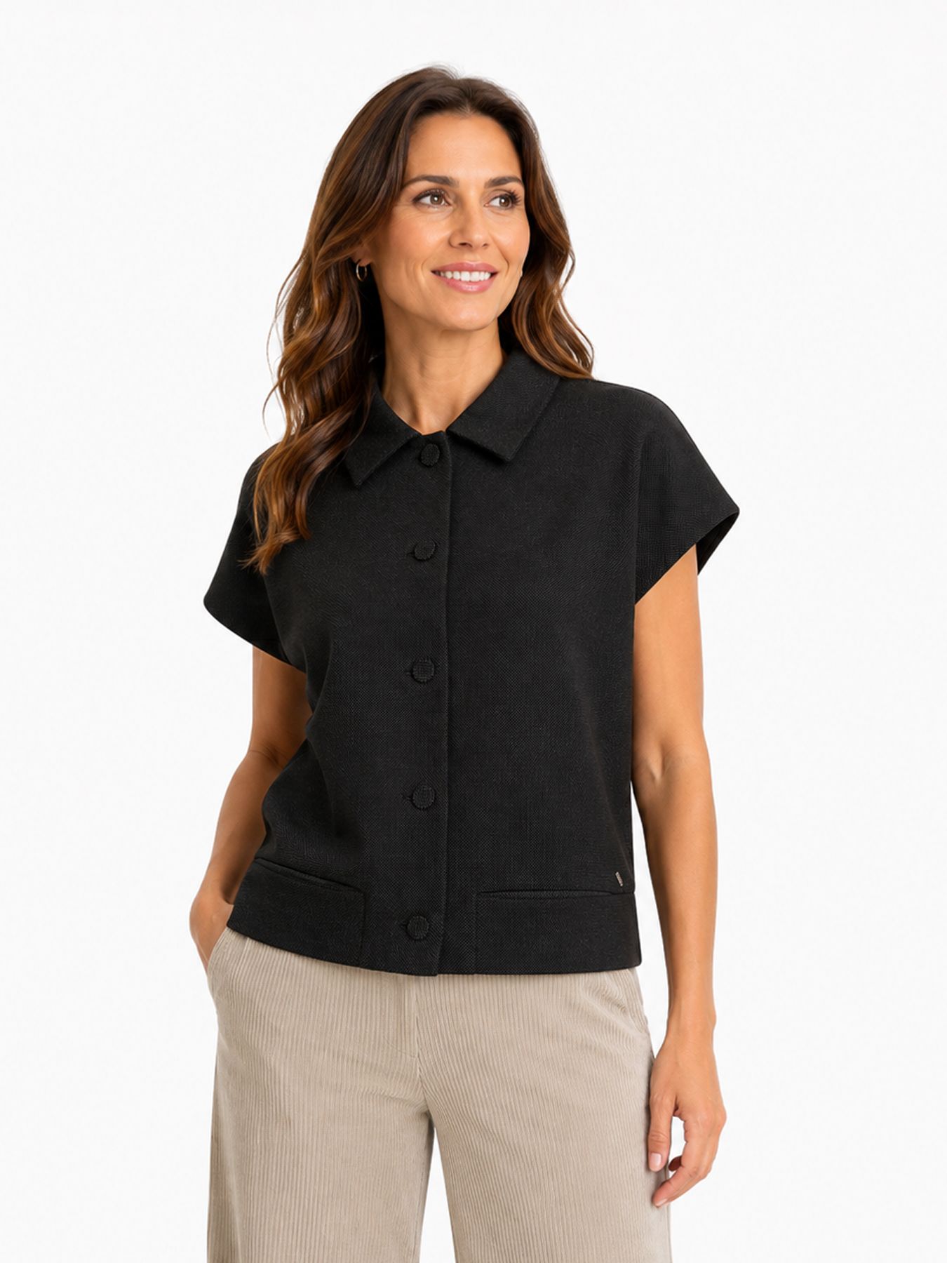 Red Button Bomber sleeveless fancy punta black1 00116742-EKA26007300000027