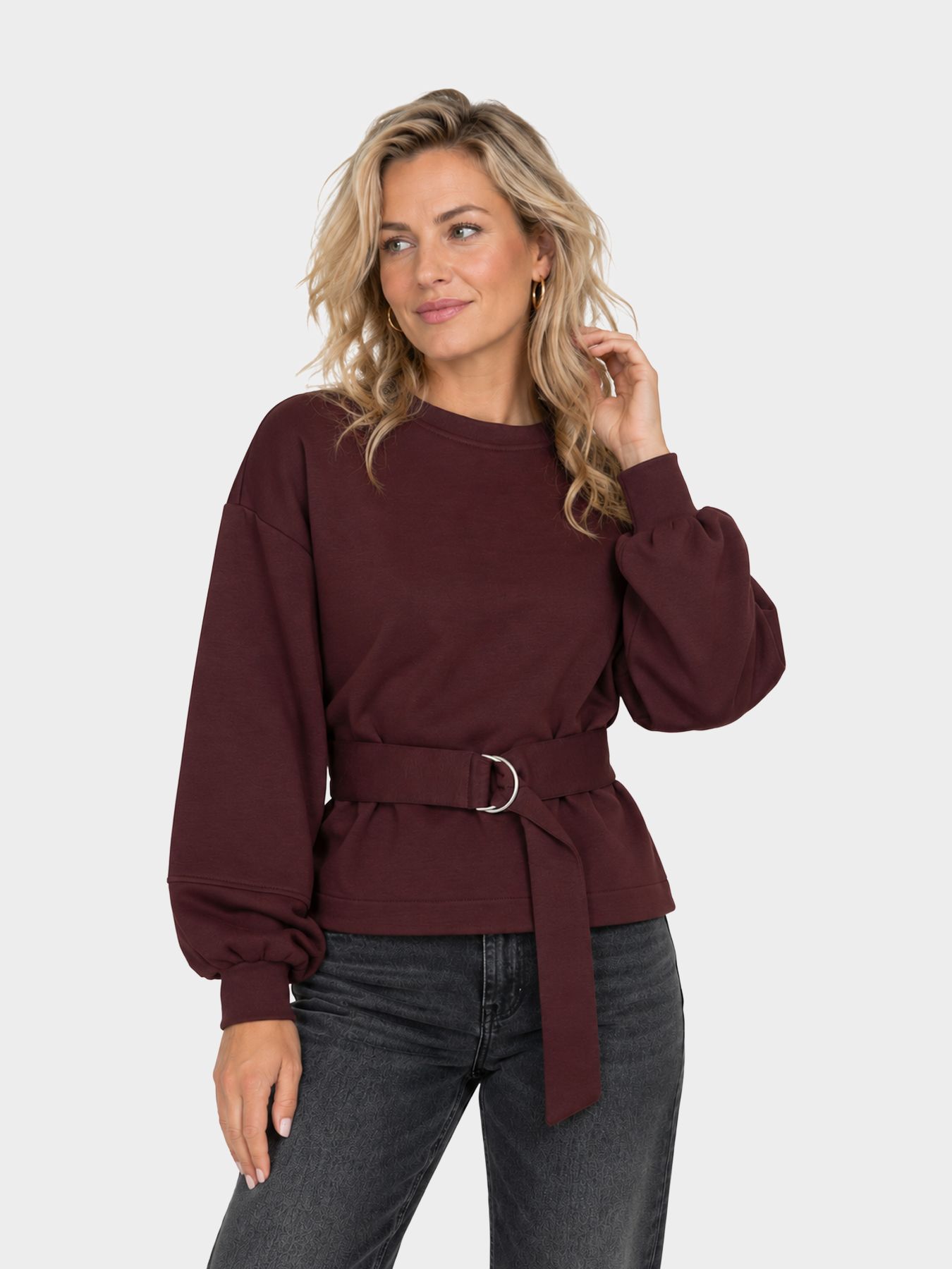 Red Button Shakira top & belt scuba burgundy344 00116744-EKA26007300000119
