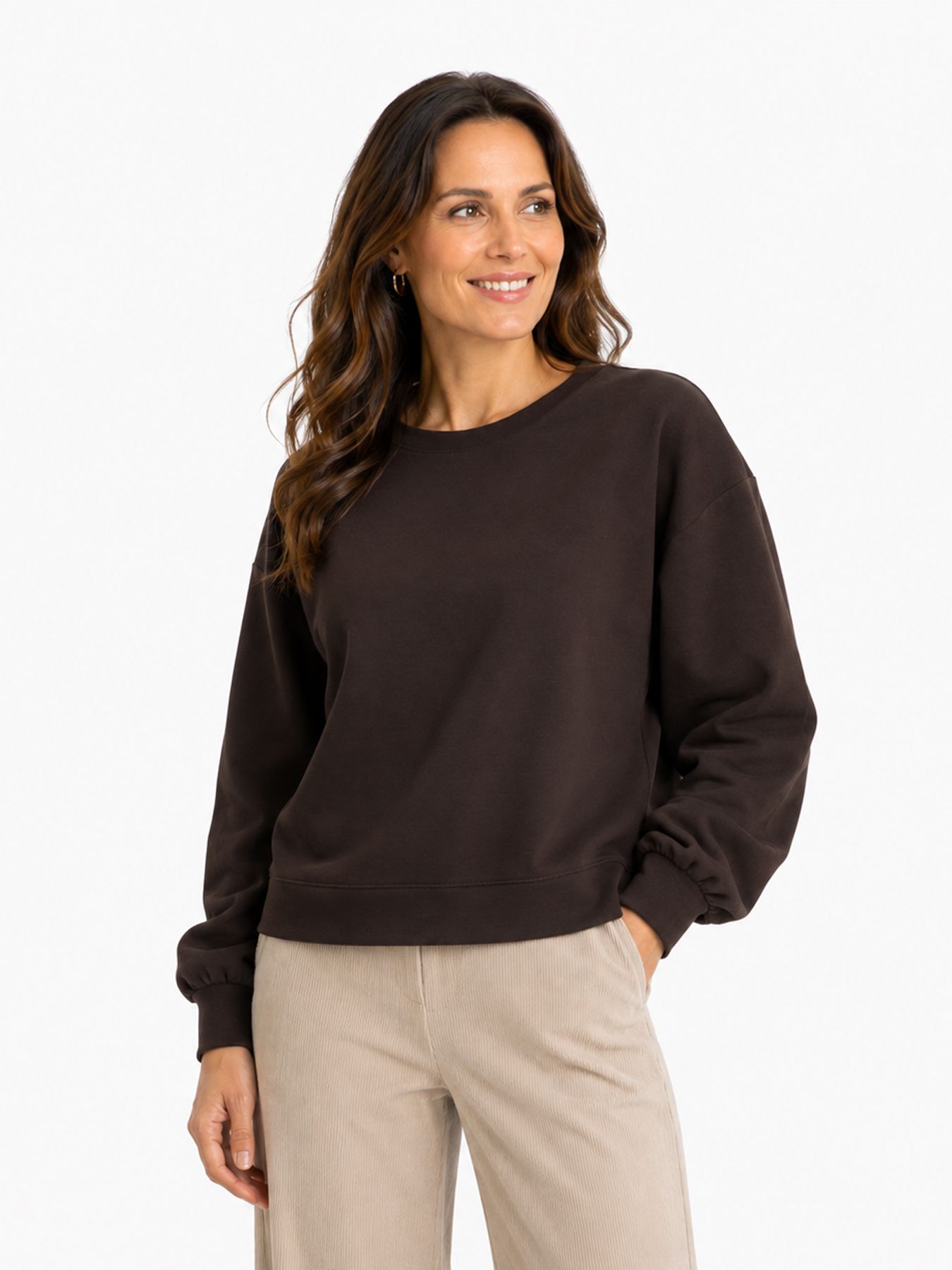 Red Button Skyler top long sleeves scuba espresso59 00116745-EKA26007300000118