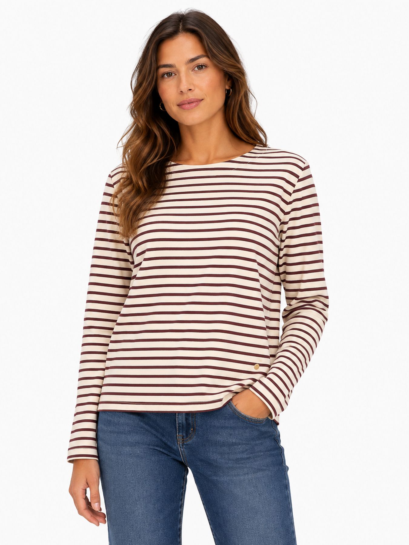 Red Button Terry stripe creme/darkberry805 00116748-EKA26007300000130