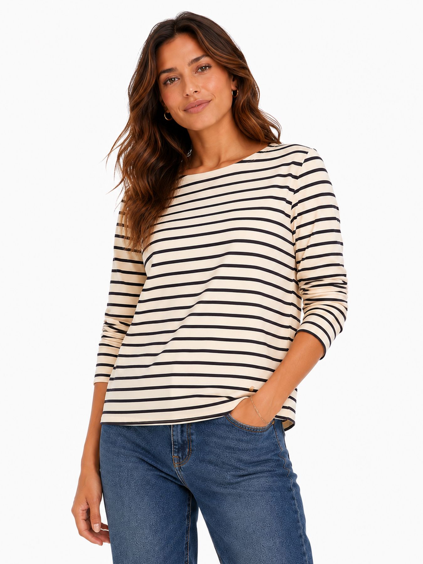 Red Button Terry stripe creme/navy819 00116748-EKA26007300000145