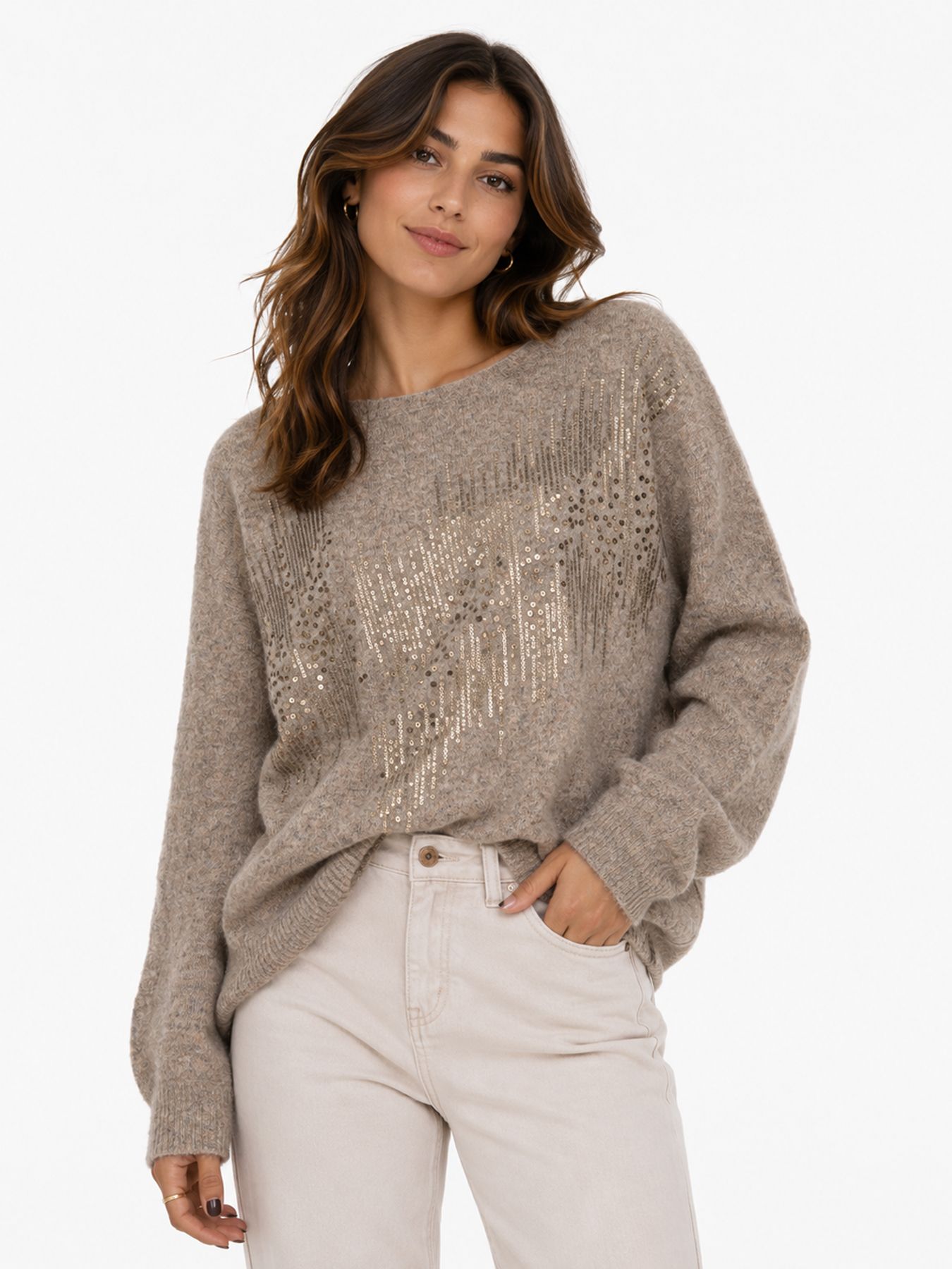 Red Button Sequin sweater clay89 00116752-EKA26007300000036