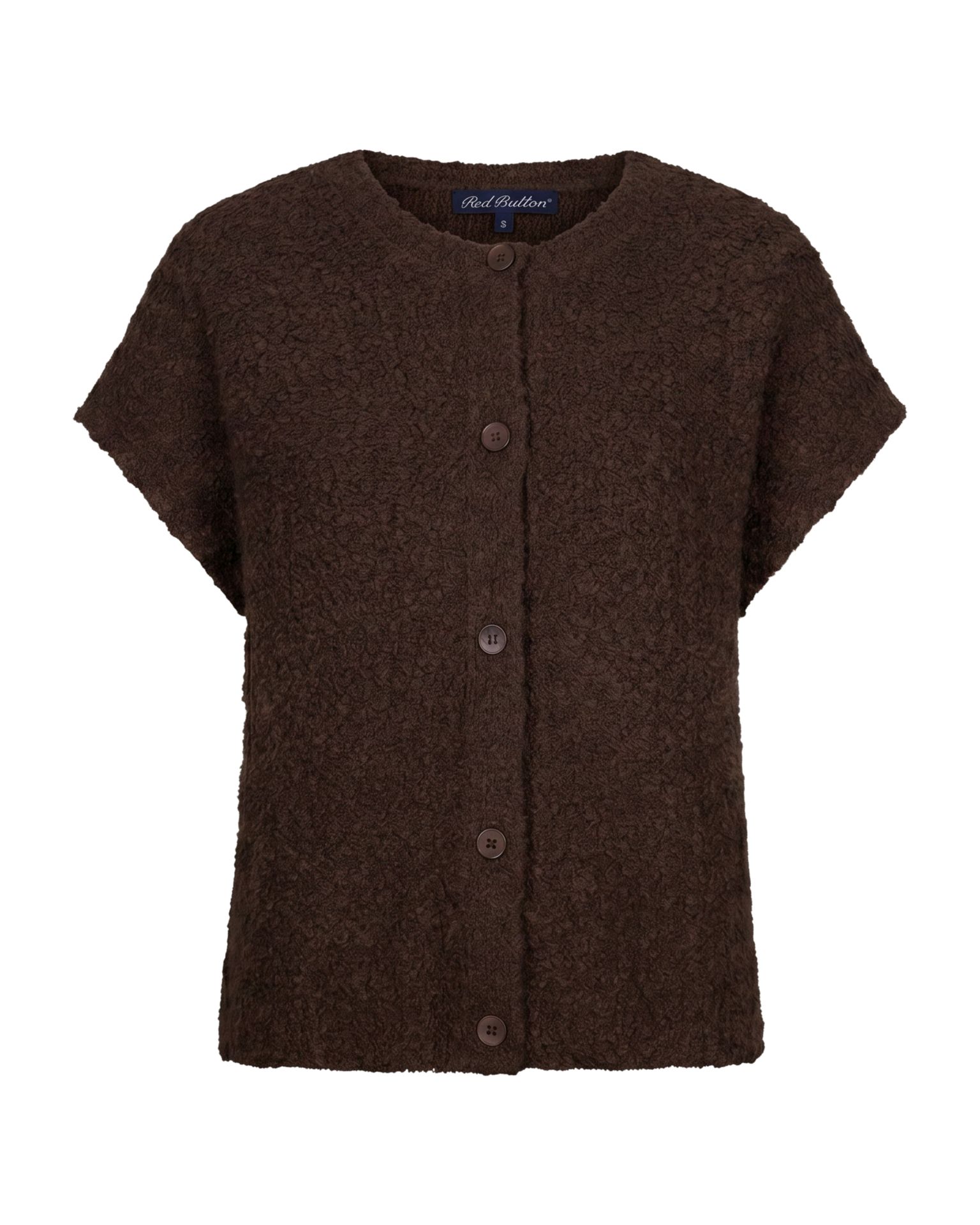 Red Button Sleeveless knit boucle espresso59 2900168600051