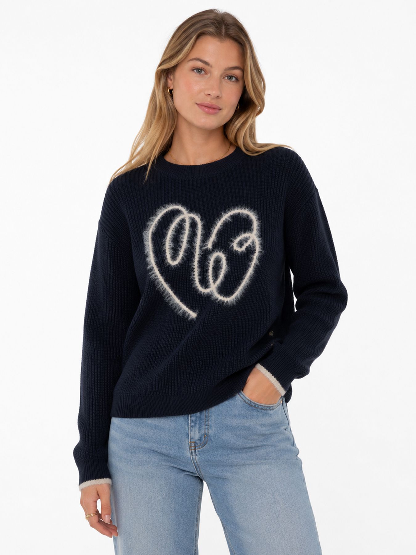 Red Button Sweater ribbon logo navy35 00116764-EKA26007300000018