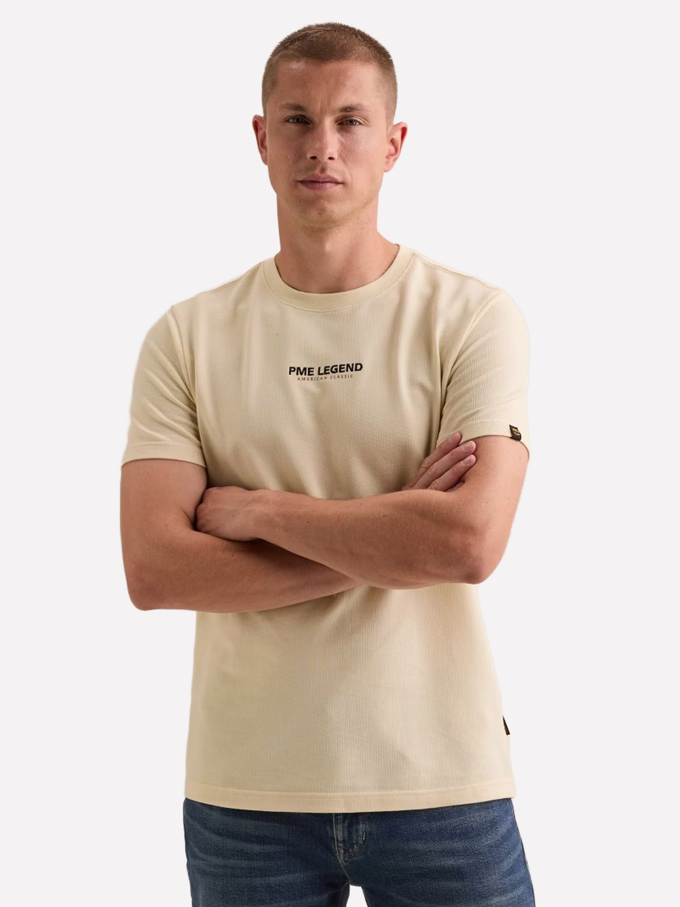 Pme Legend Short sleeve r-neck flat waffle je Bone White 00116768-7013