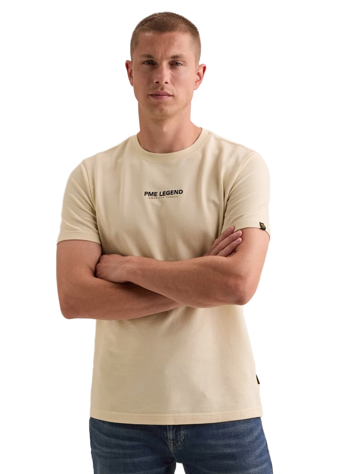 Pme Legend Short sleeve r-neck flat waffle je Bone White 00116768-7013