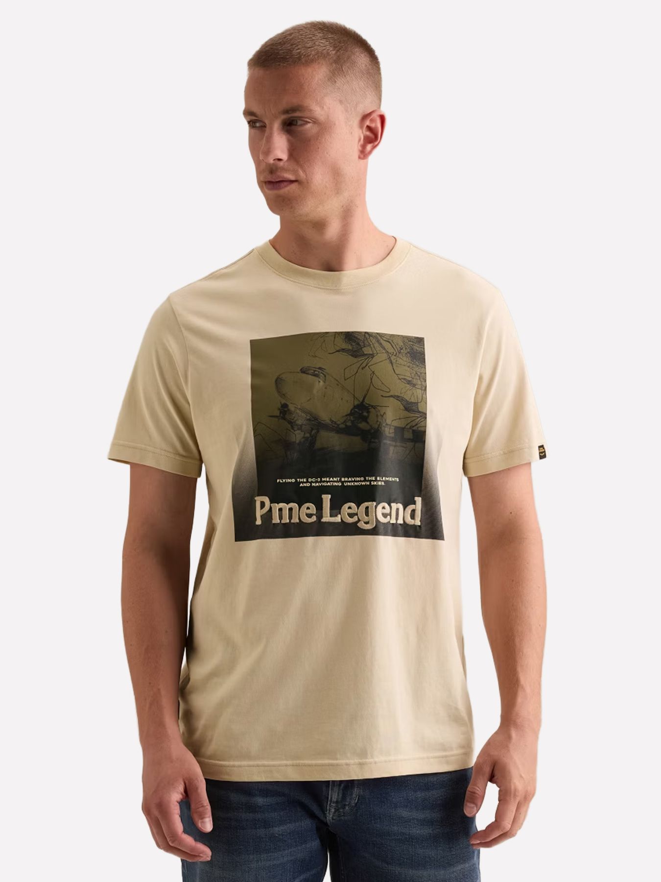 Pme Legend Short sleeve r-neck single jersey Bone White 00116769-7013
