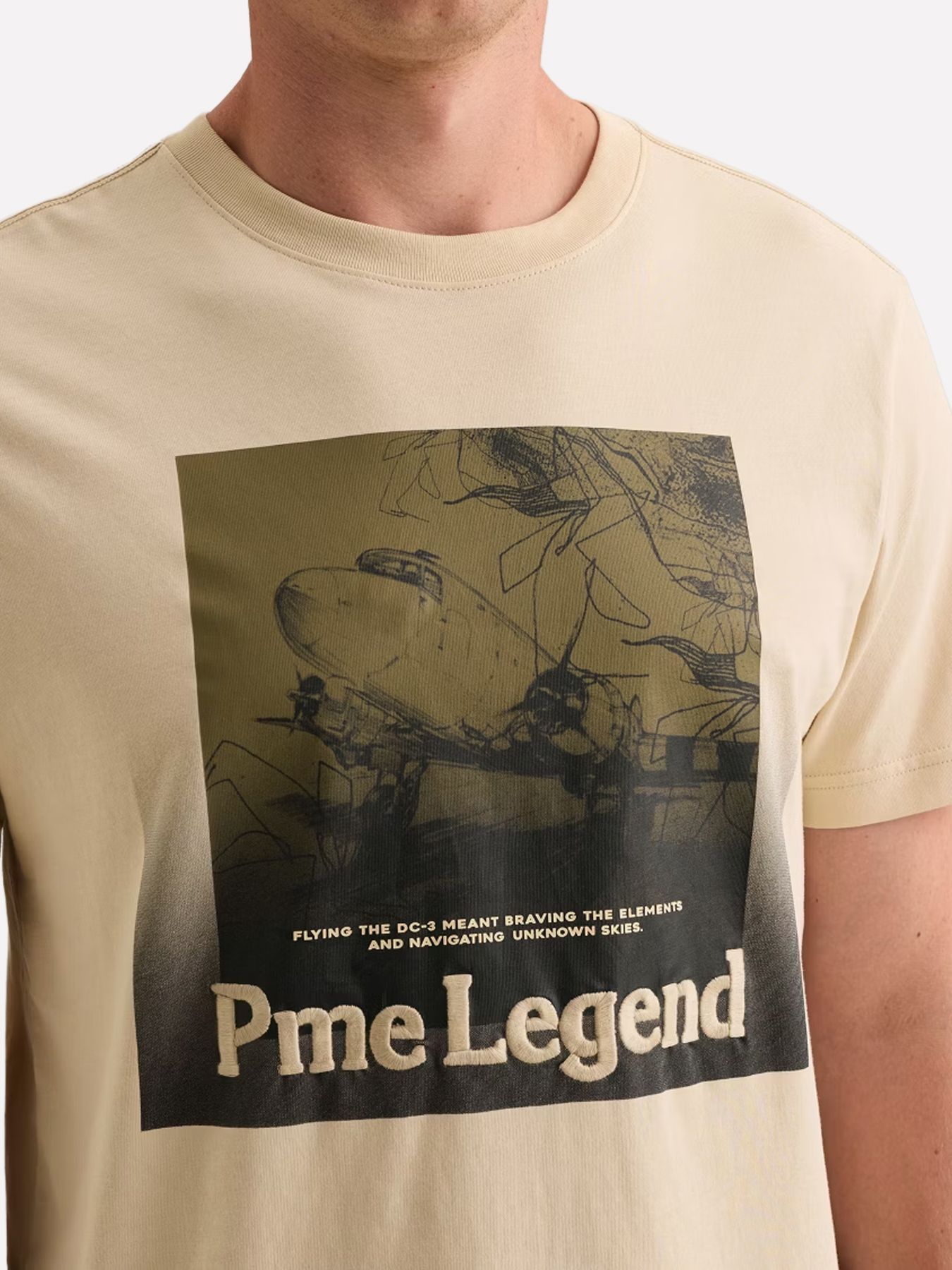 Pme Legend Short sleeve r-neck single jersey Bone White 2900163302042