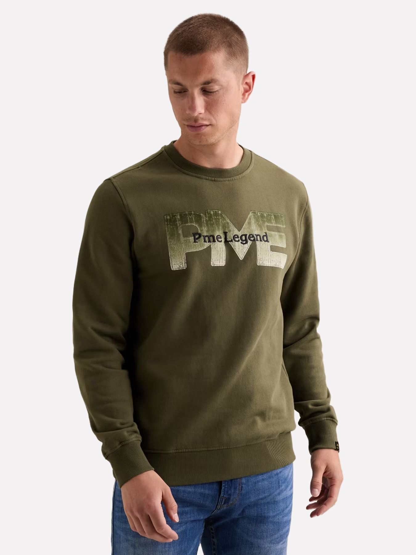 Pme Legend Crewneck semi brushed fleece ombre Kalamata 00116772-6447