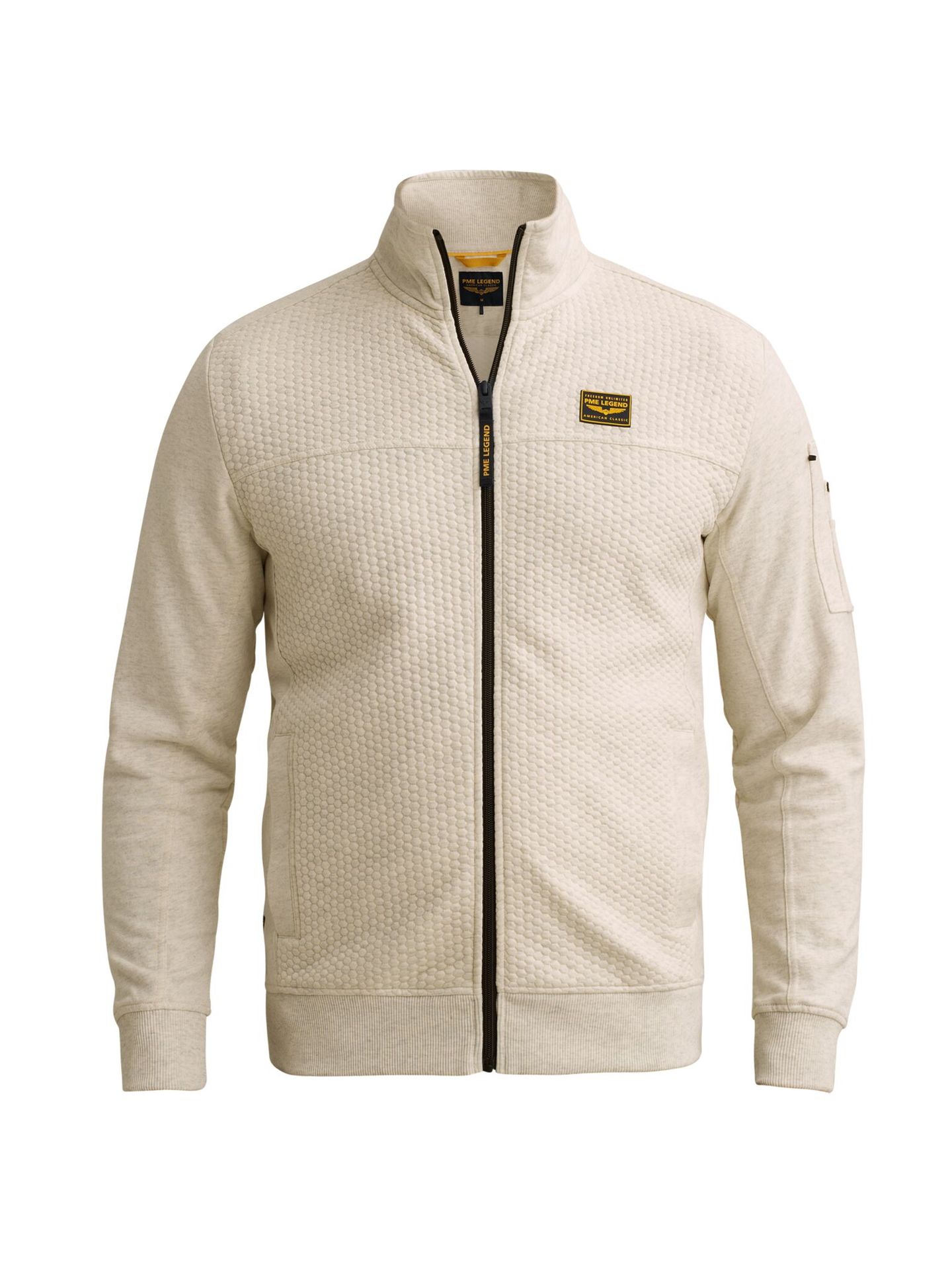 Pme Legend Zip jacket jacquard interlock fren Bone White Melee 00116774-910
