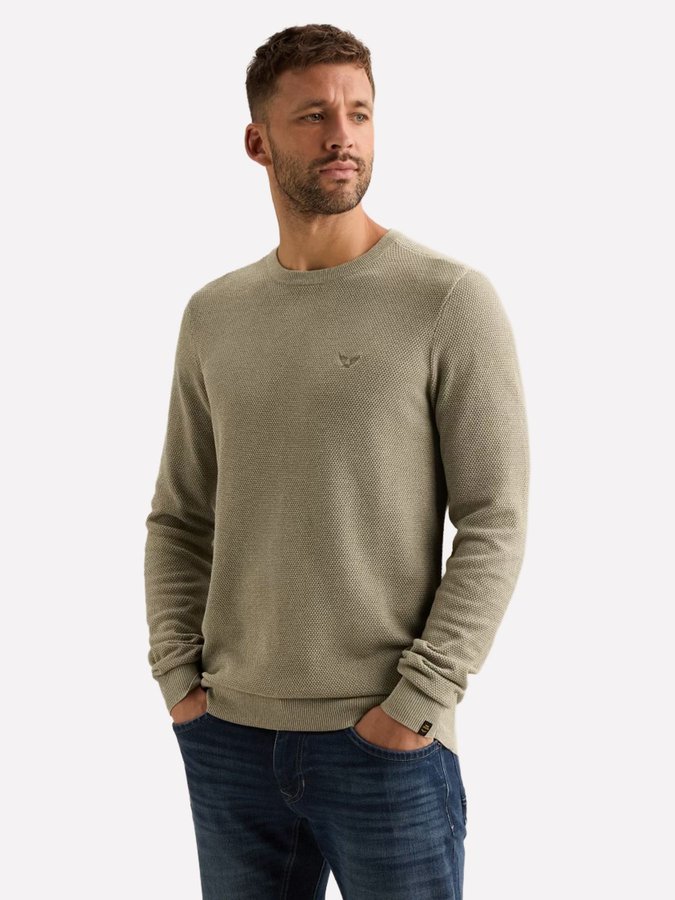 Pme Legend R-neck cotton modal Abbey Stone 00116778-6412