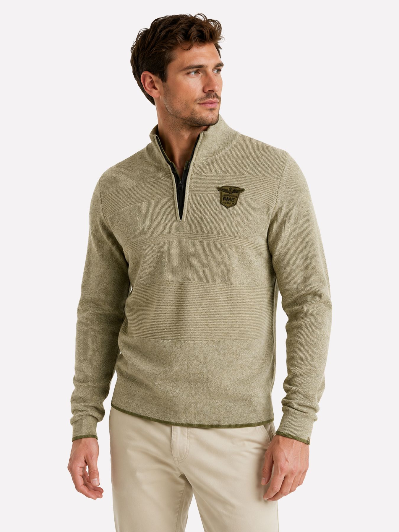Pme Legend Half zip collar cotton modal struc Loden Green 00116779-6380