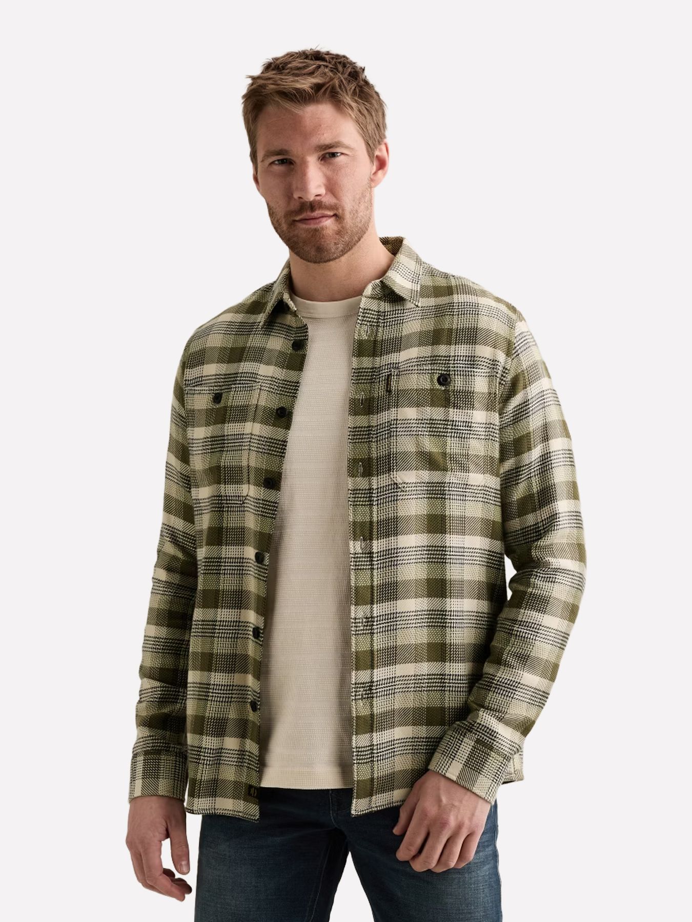 Pme Legend Long sleeve shirt yarn dye check Loden Green 00116782-6380