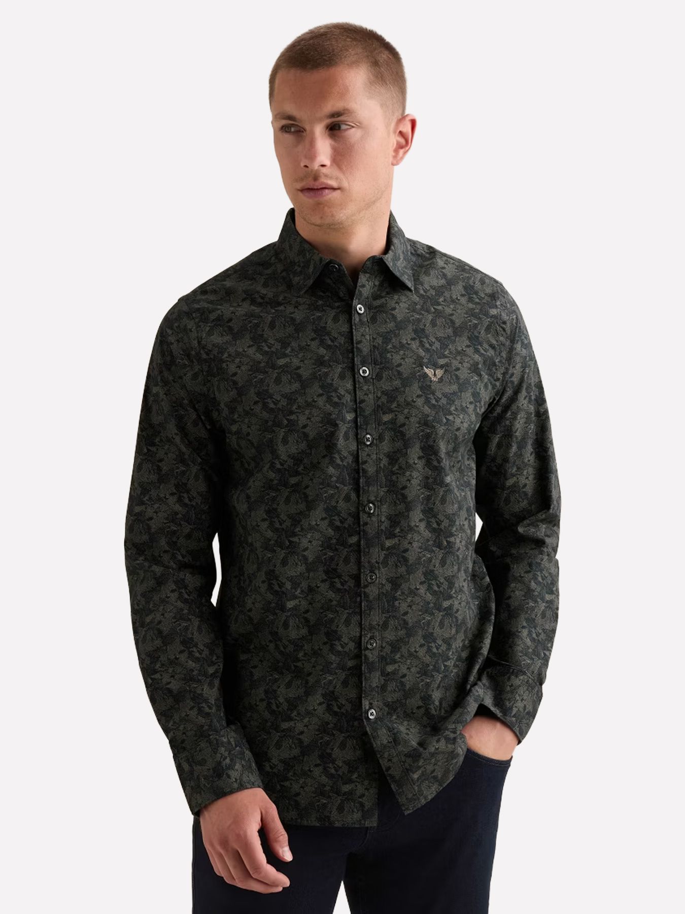Pme Legend Long sleeve shirt Print on poplin Salute 2900163323054
