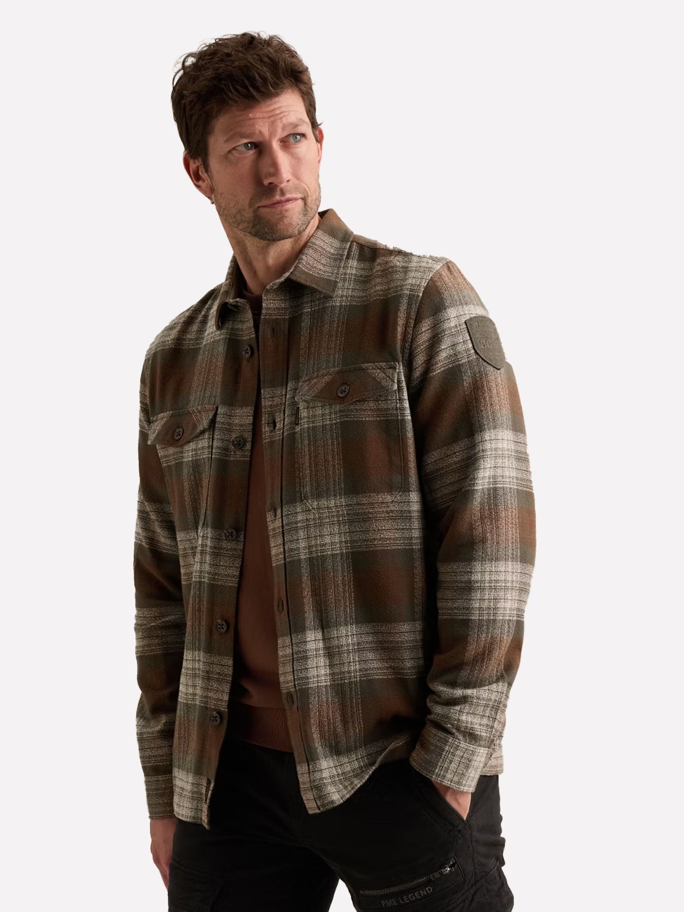 Pme Legend Long sleeve shirt Shadow Grindle C Cappuccino 00116796-8168