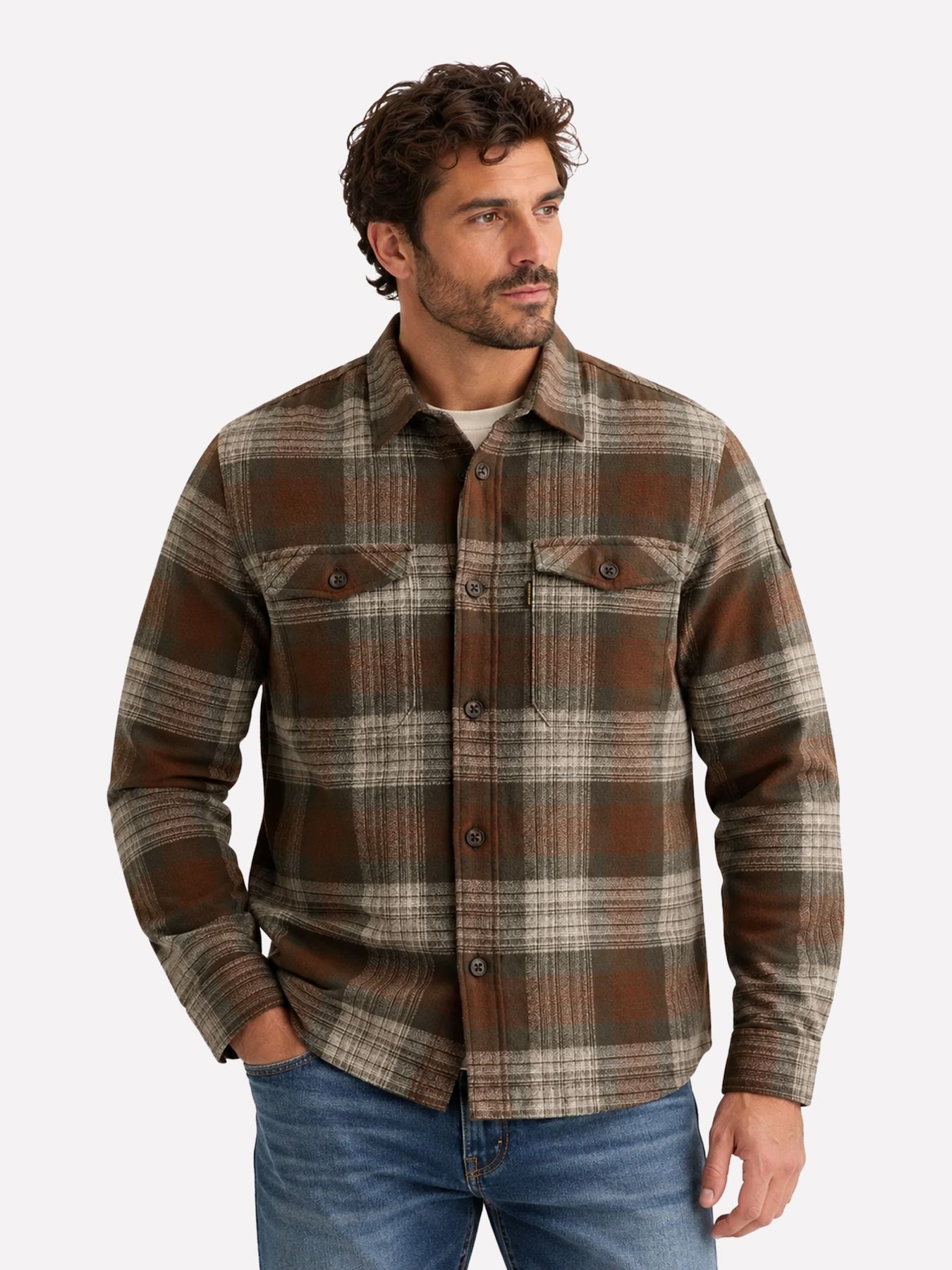 Pme Legend Long sleeve shirt Shadow Grindle C Cappuccino 00116796-8168