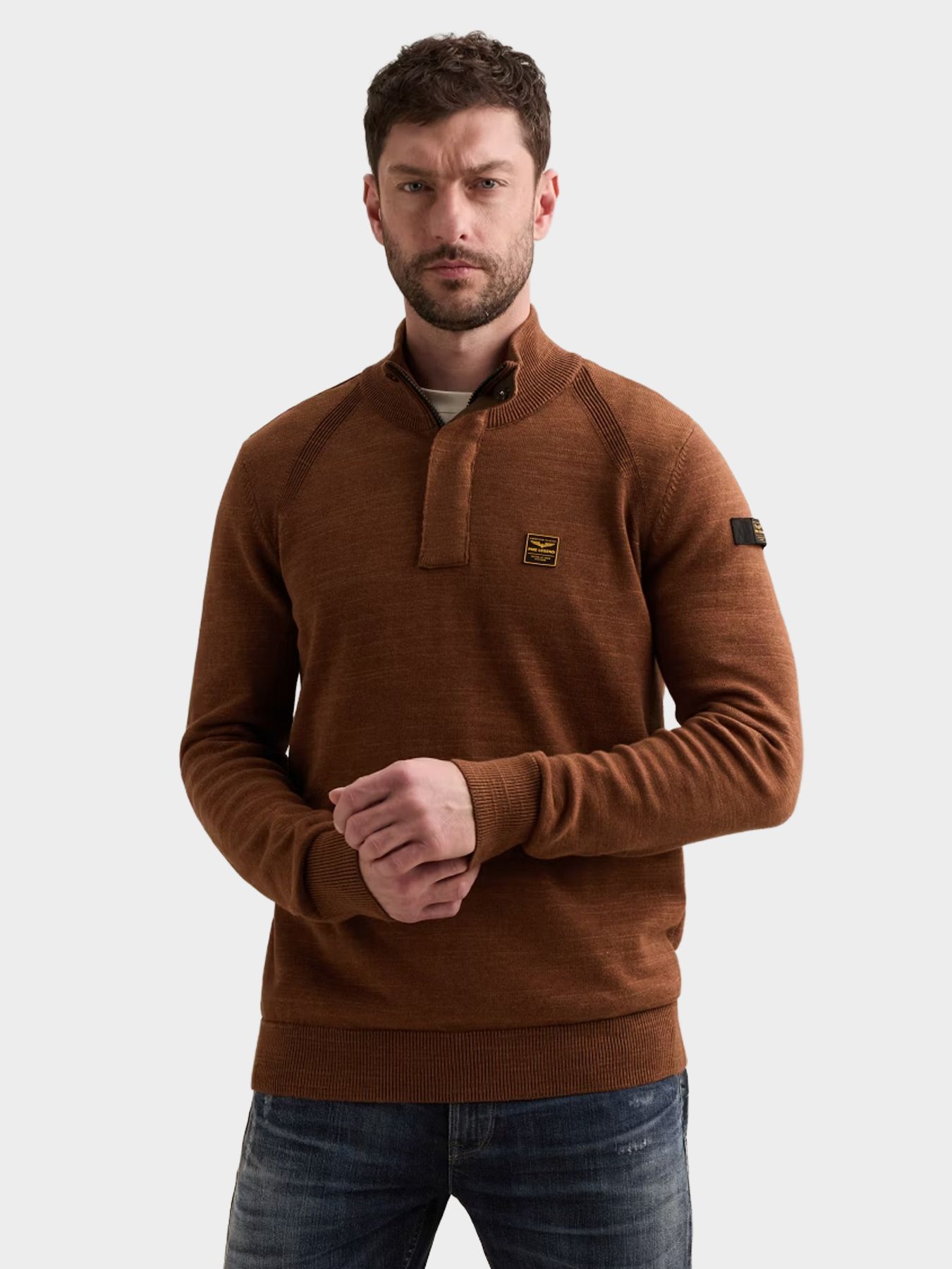 Pme Legend Half zip collar cotton rib melee k Arabian Spice 00116797-8178