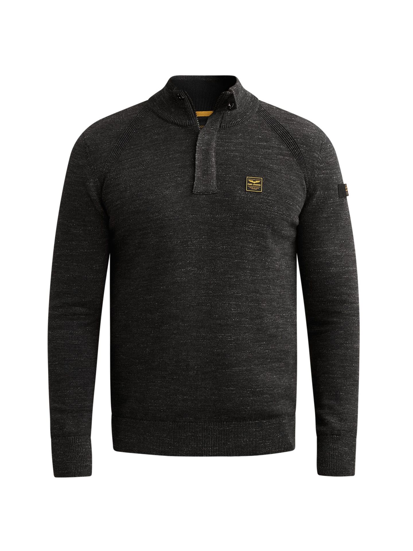 Pme Legend Half zip collar cotton rib melee k Black 00116797-999