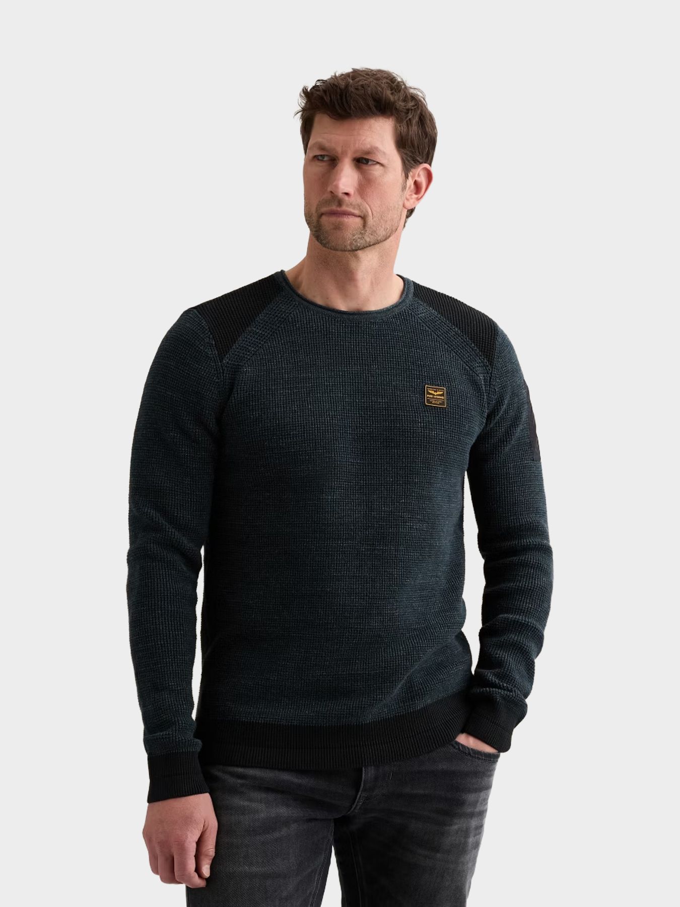 Pme Legend R-neck cotton rib melee knit Salute 00116799-5281