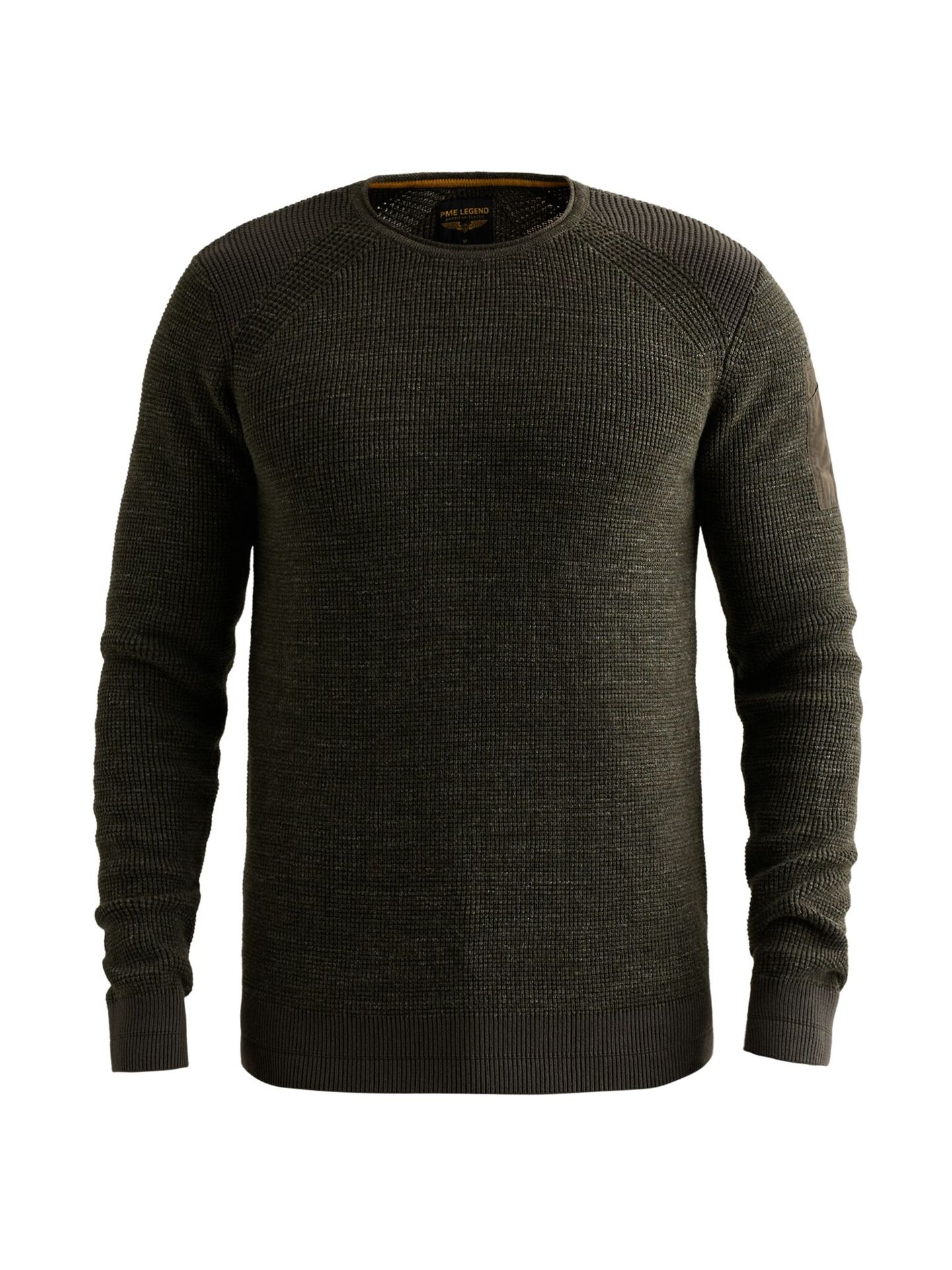 Pme Legend R-neck cotton rib melee knit Beluga 00116799-8039