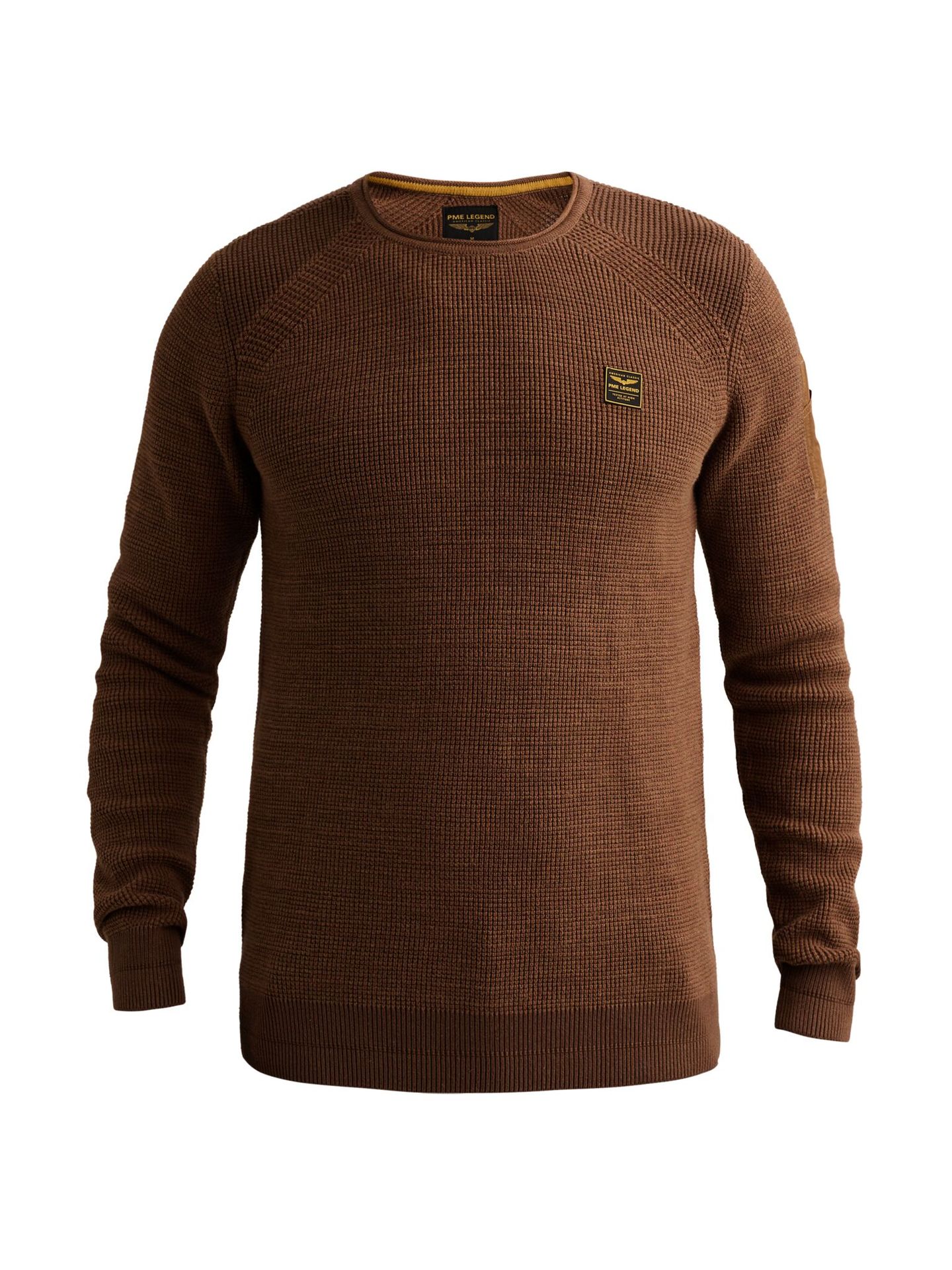Pme Legend R-neck cotton rib melee knit Arabian Spice 00116799-8178