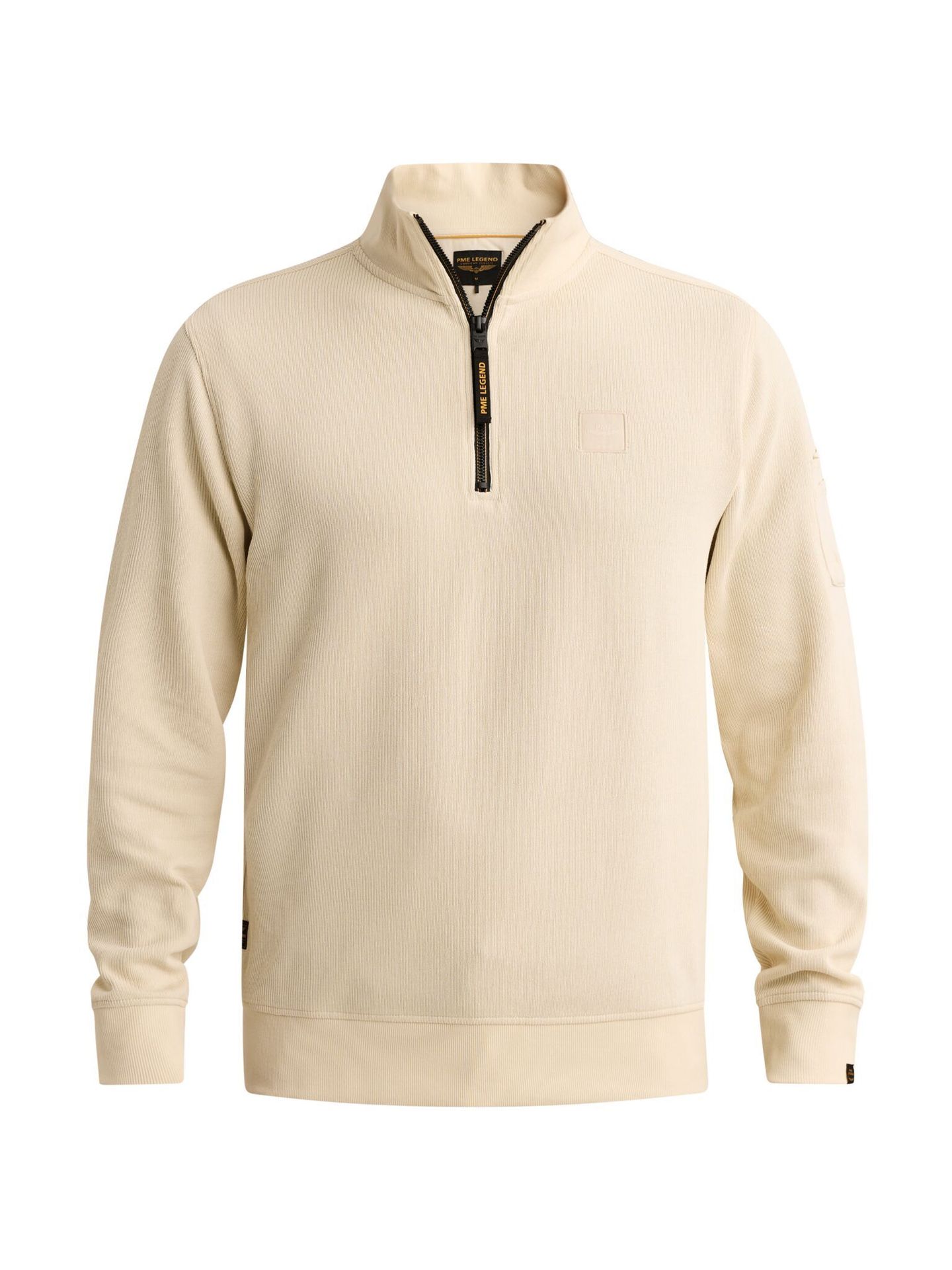 Pme Legend Half zip collar flat knit look Bone White 00116800-7013