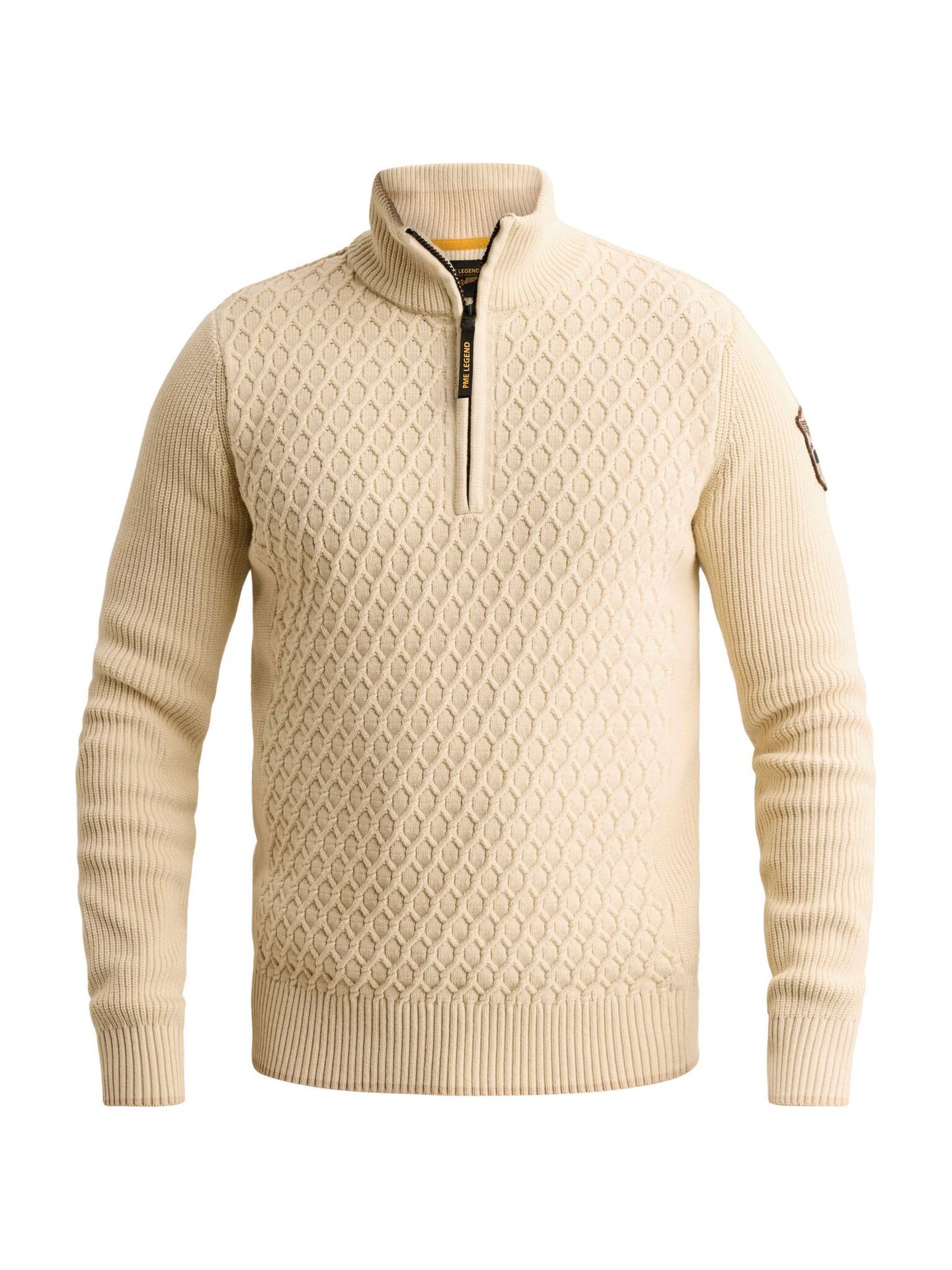 Pme Legend Half zip collar cotton mix yarn Bone White 00116802-7013