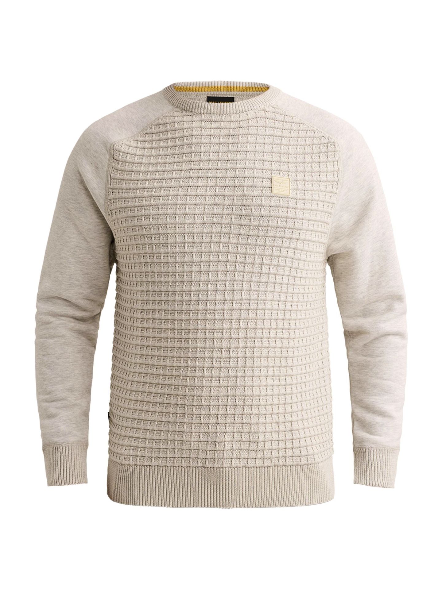 Pme Legend R-neck knit sweat combination Bone White Melee 2900163360011