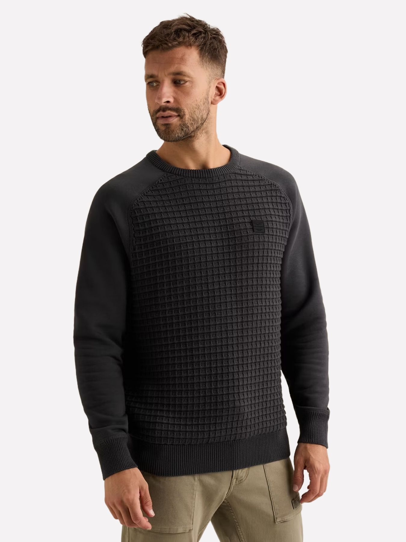 Pme Legend R-neck knit sweat combination Obsidian 00116803-9140