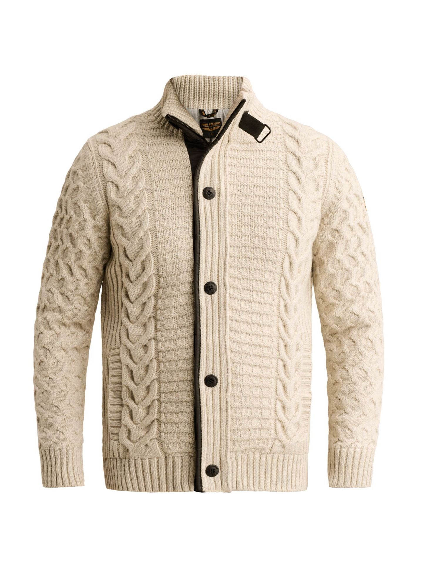 Pme Legend Zip jacket heavy knit mixed yarn Bone White 00116804-7013